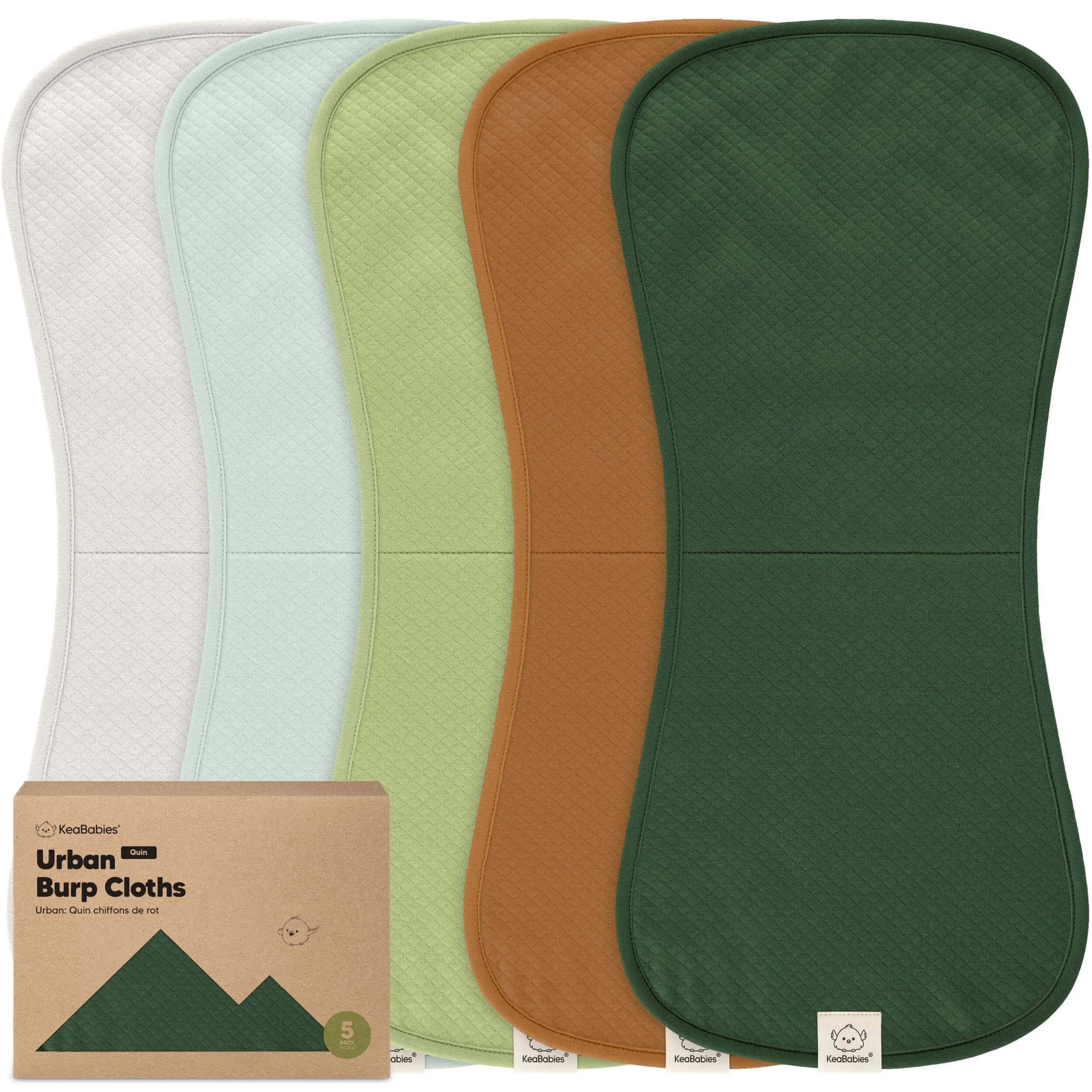 5-Pack Urban Quin Burp Cloths