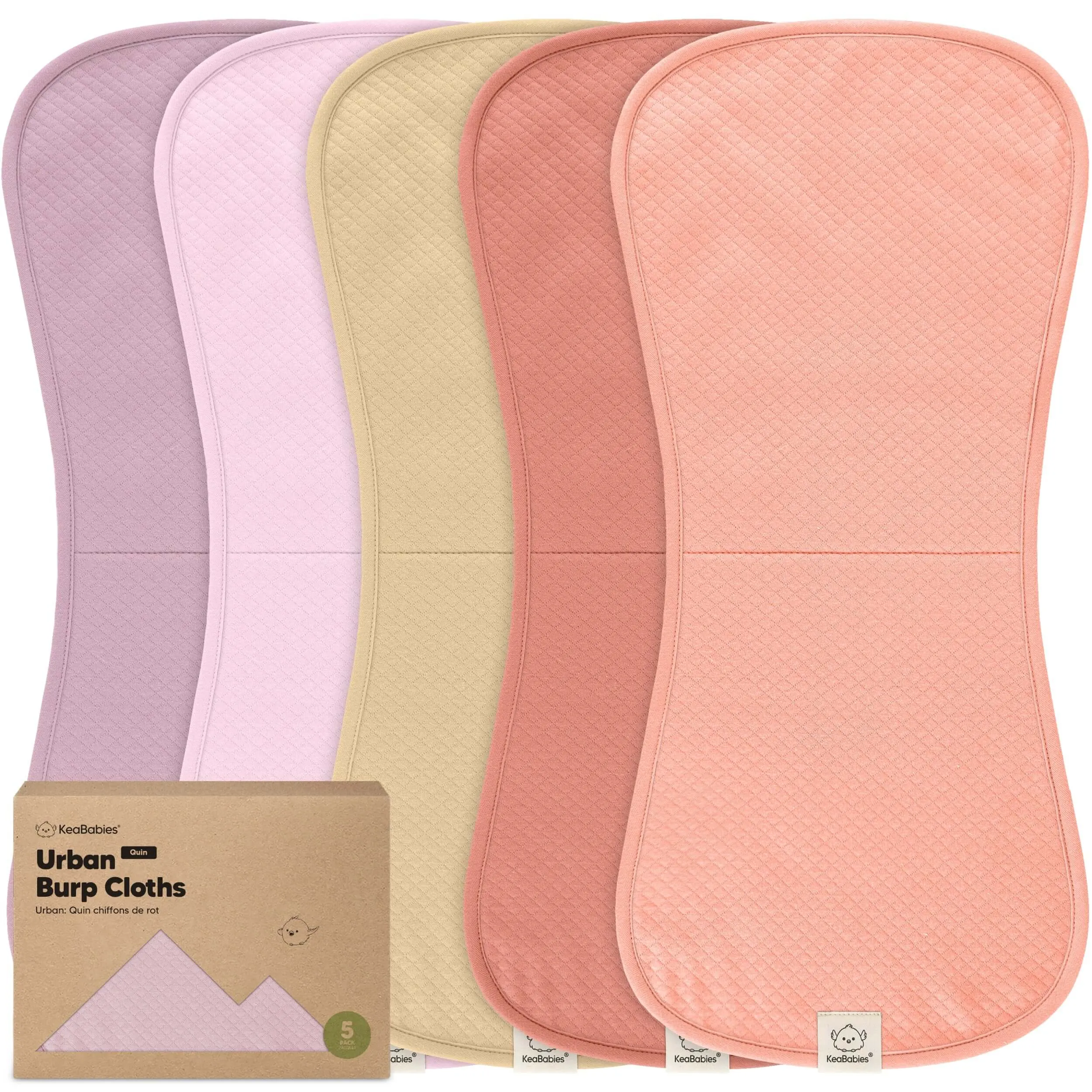 5-Pack Urban Quin Burp Cloths