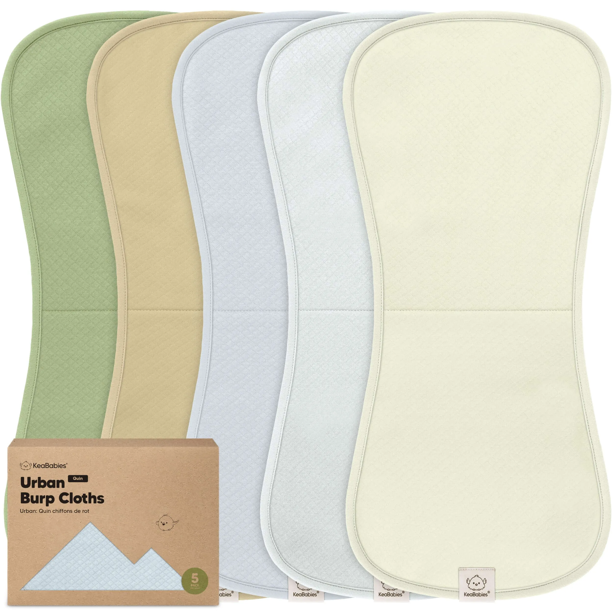 5-Pack Urban Quin Burp Cloths