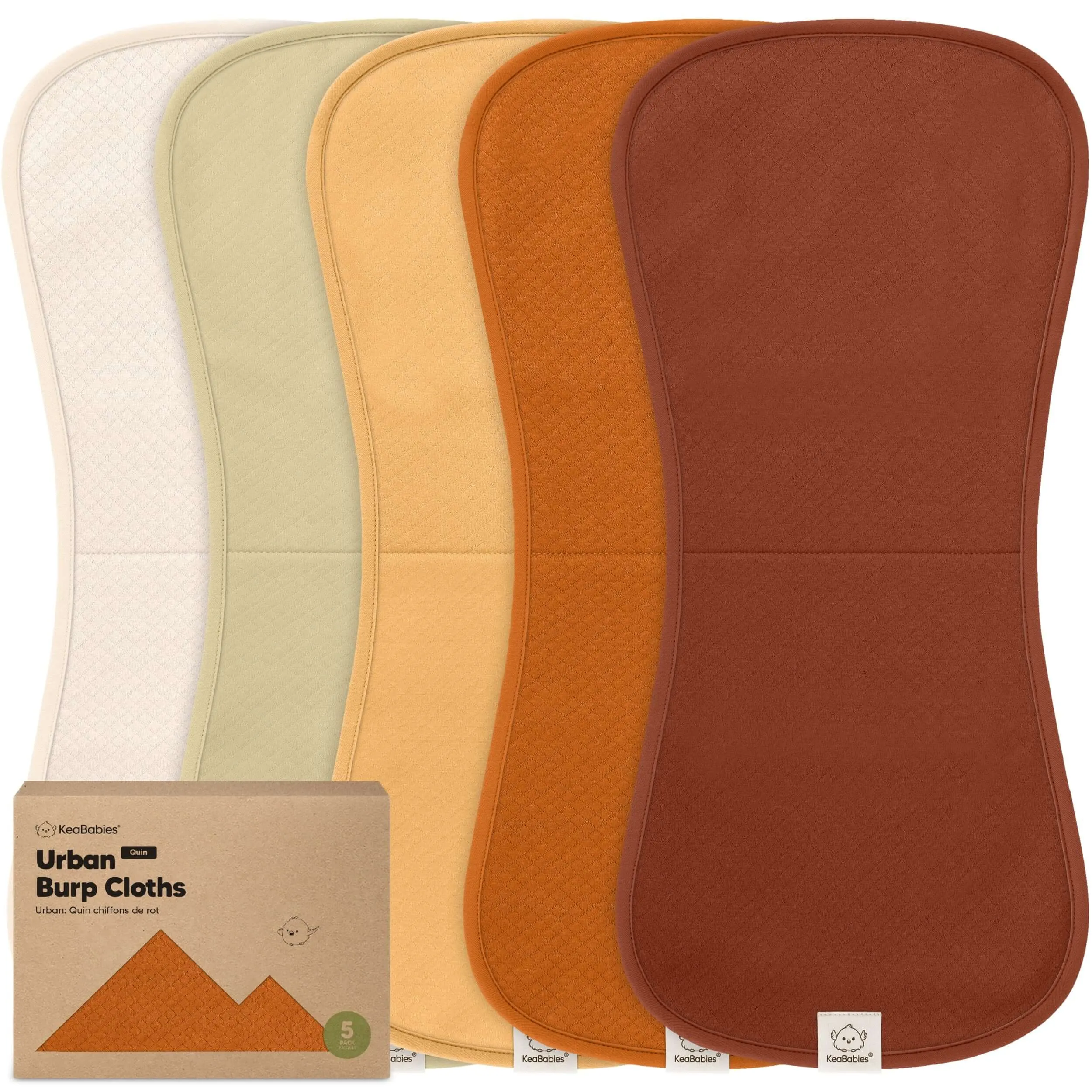 5-Pack Urban Quin Burp Cloths