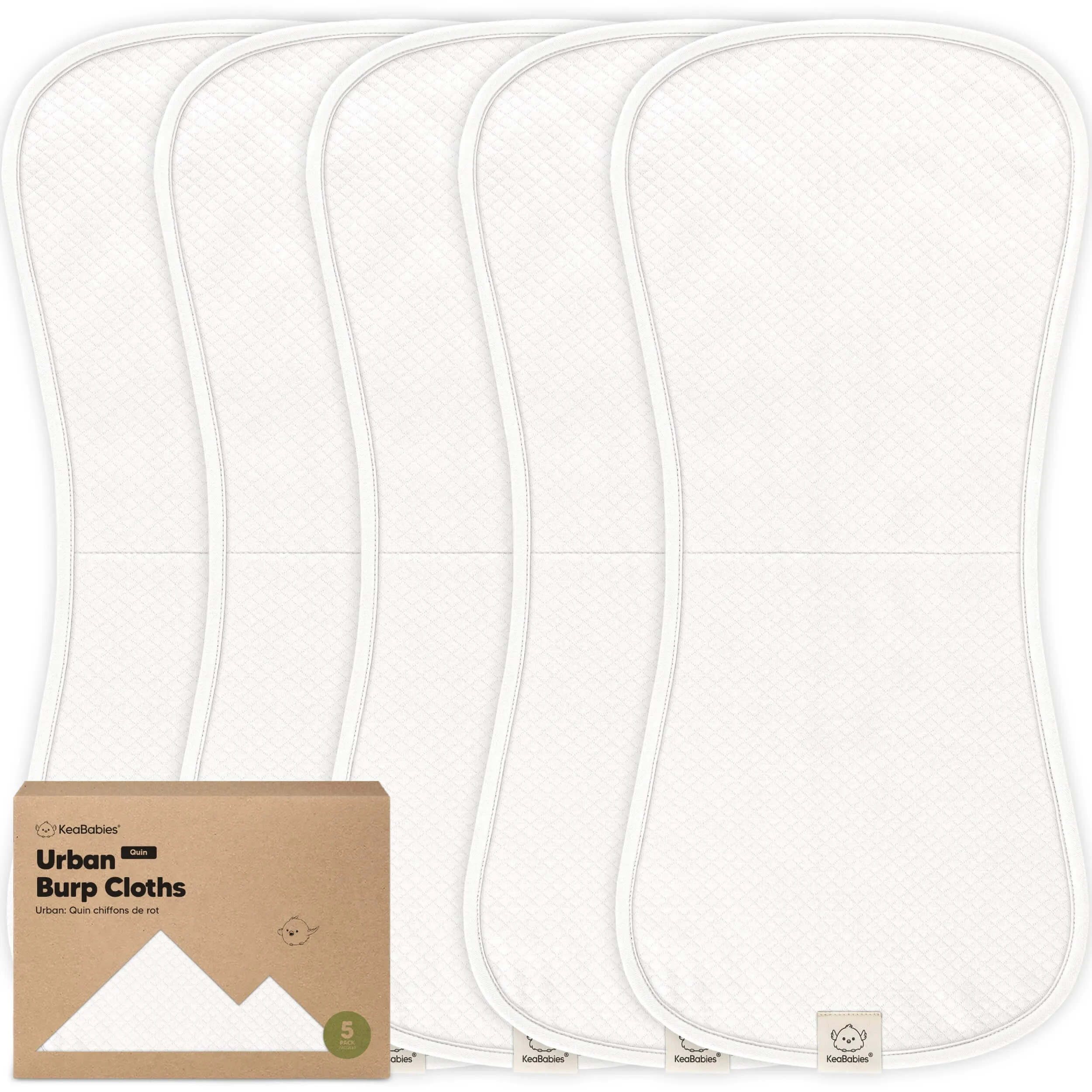 5-Pack Urban Quin Burp Cloths