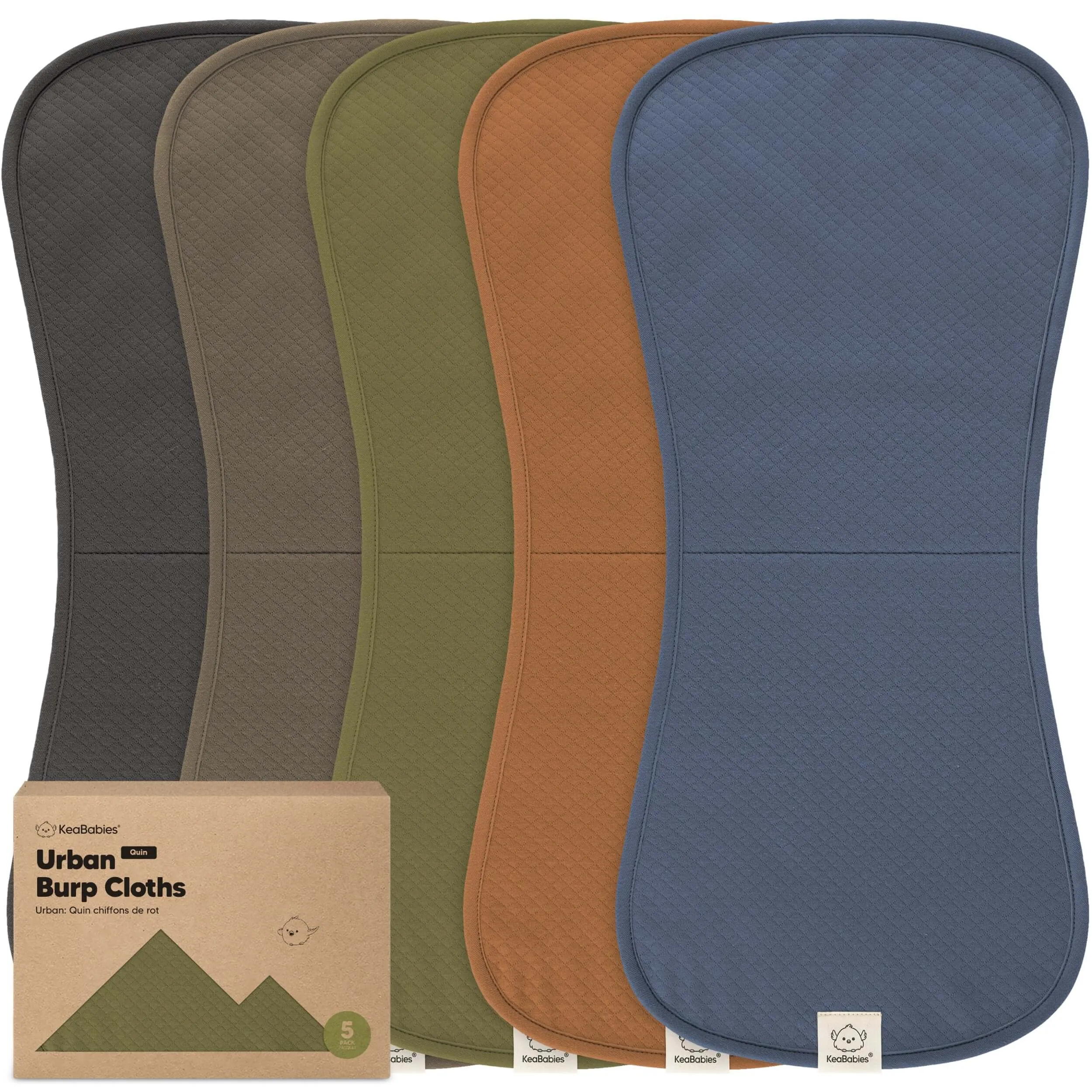 5-Pack Urban Quin Burp Cloths