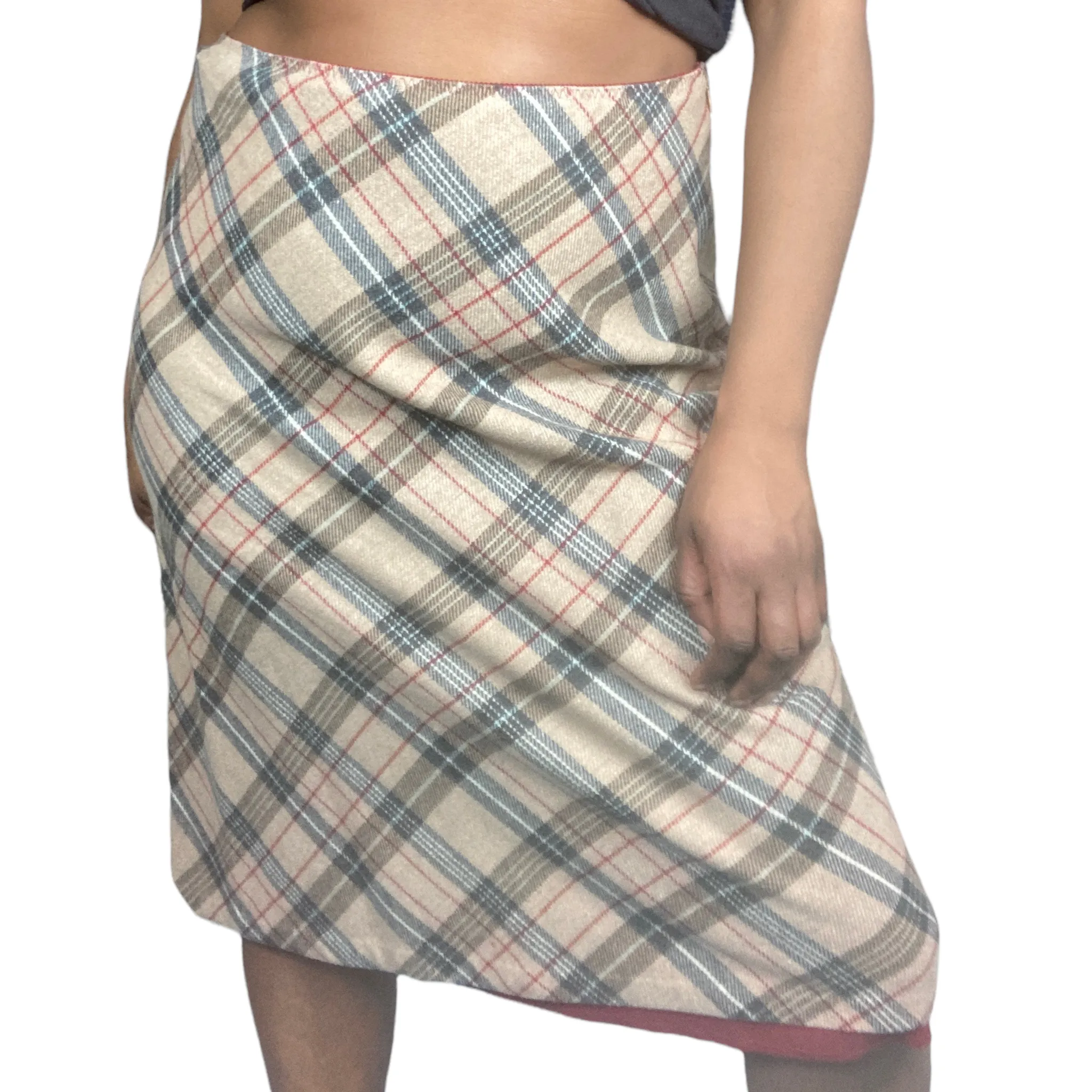 90s Gap Plaid Wool Skirt Size Xl