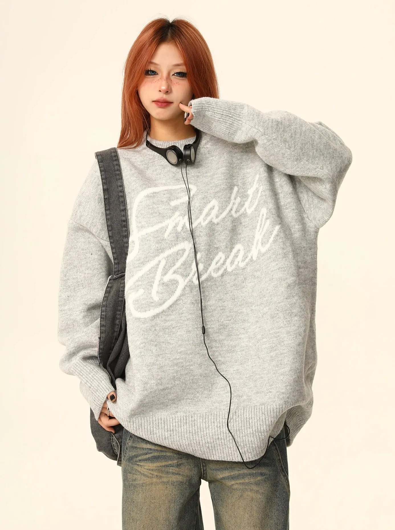 American loose knitwear sweater