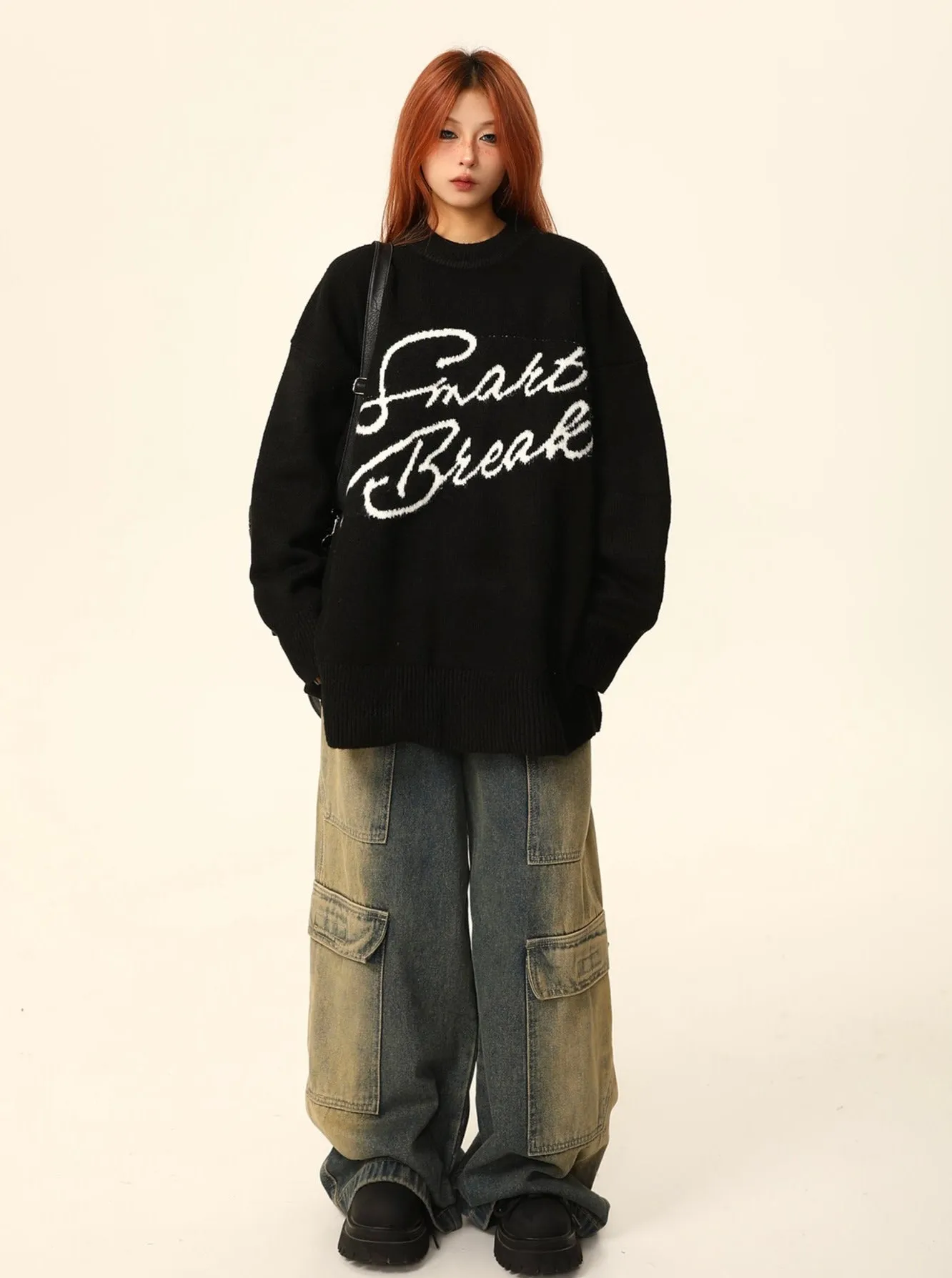 American loose knitwear sweater