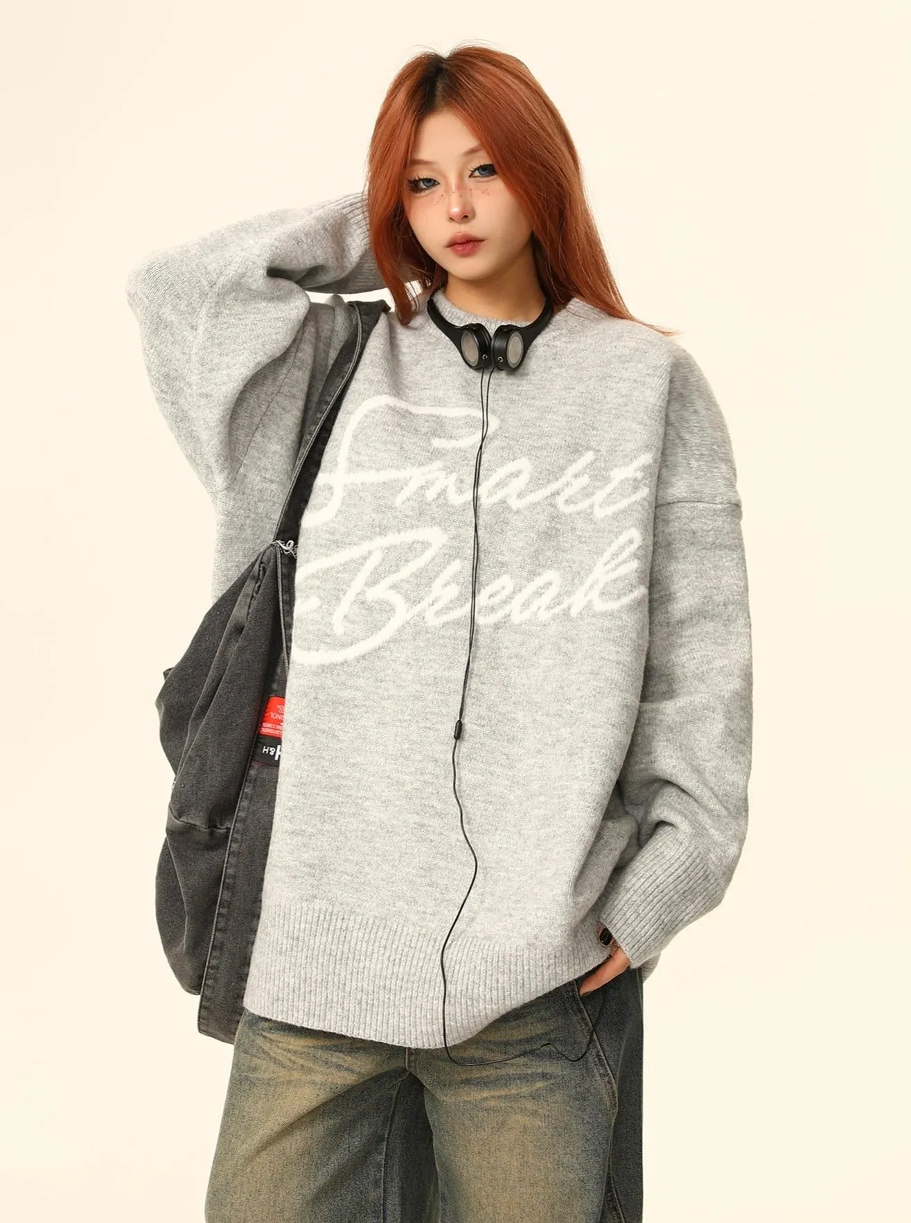 American loose knitwear sweater