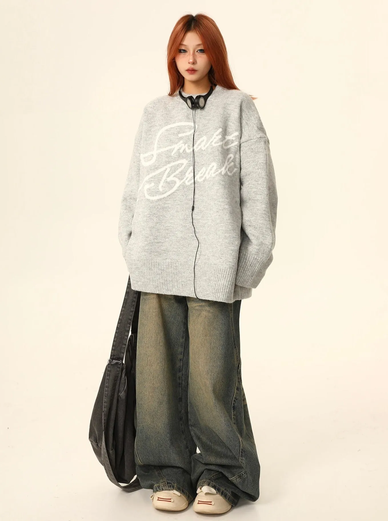 American loose knitwear sweater