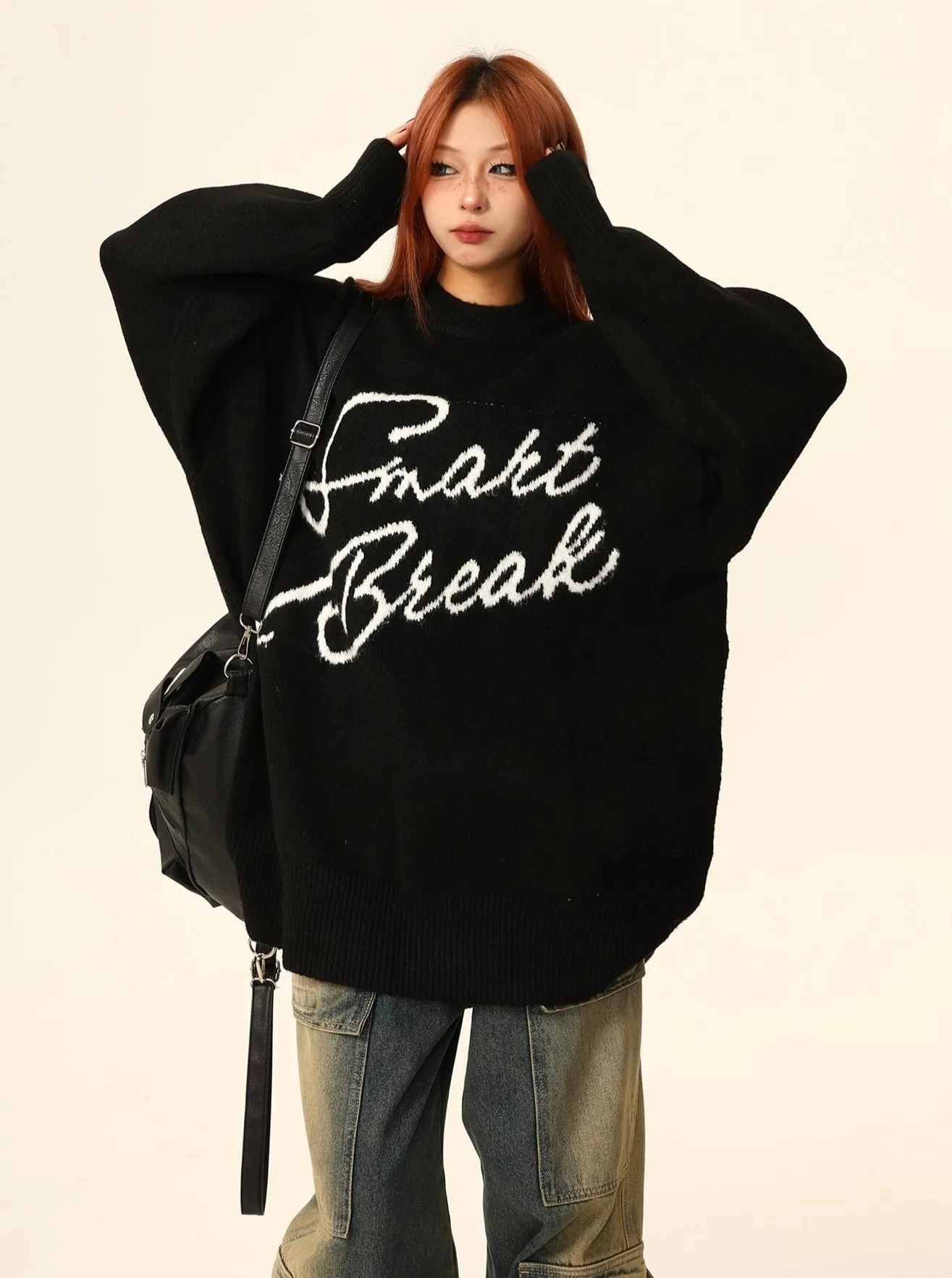 American loose knitwear sweater