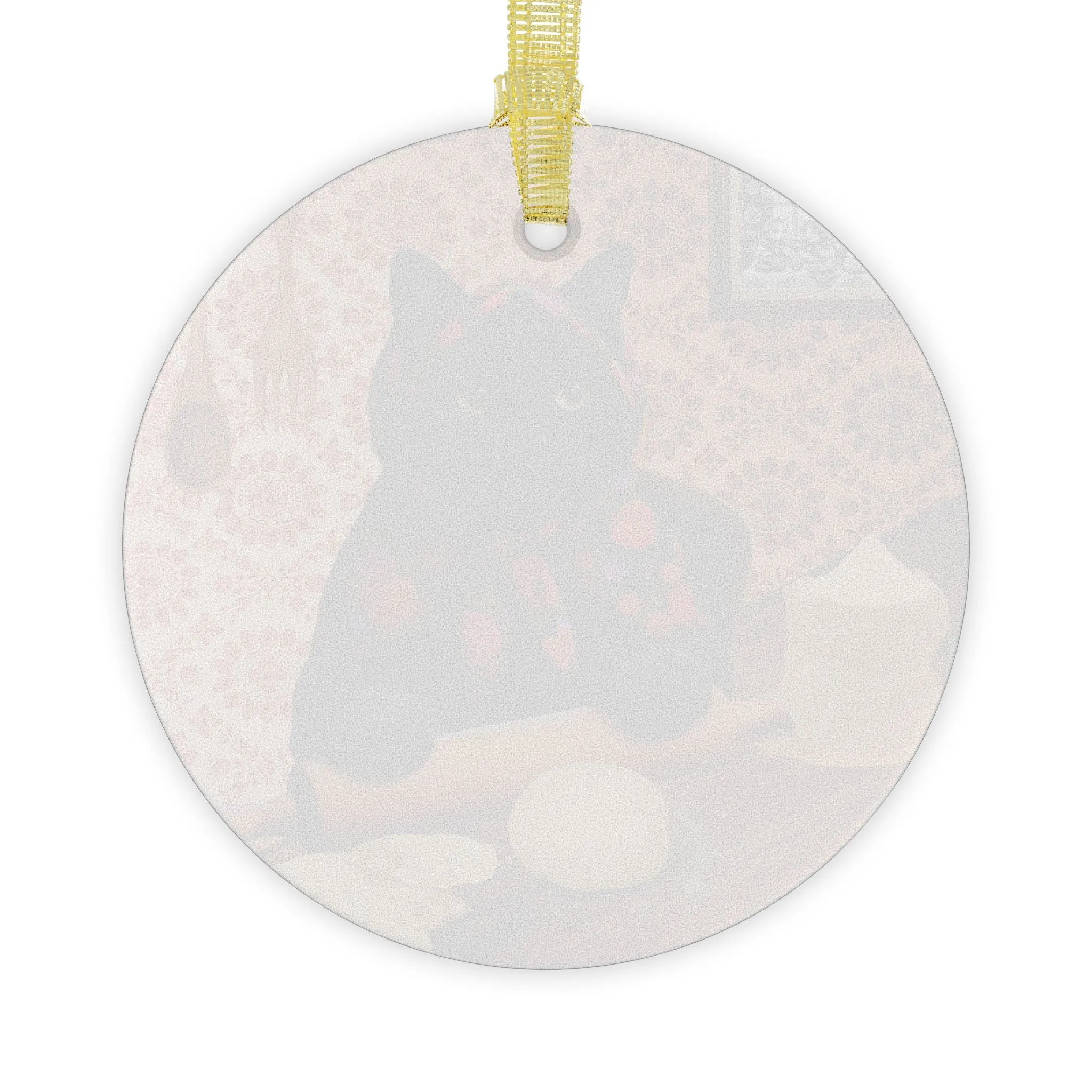 Babushka Pierogi Cat, Black Cat Ornaments 1 pc or 10 pc