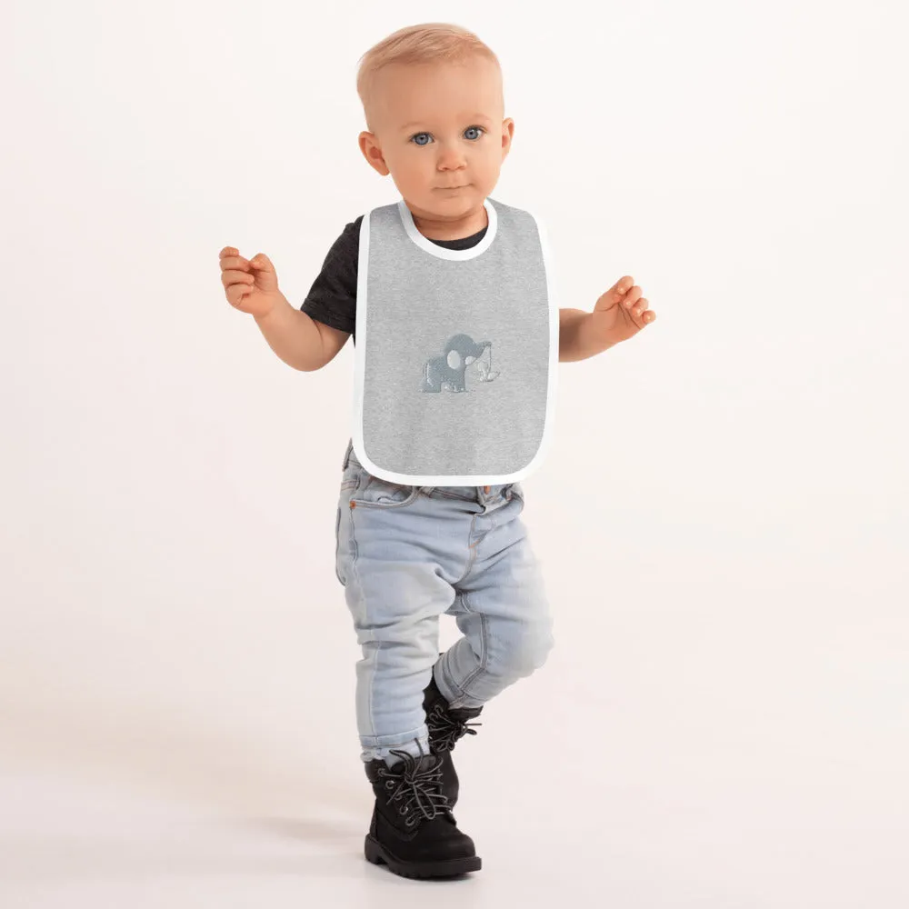 Baby Elephant Embroidered Baby Bib