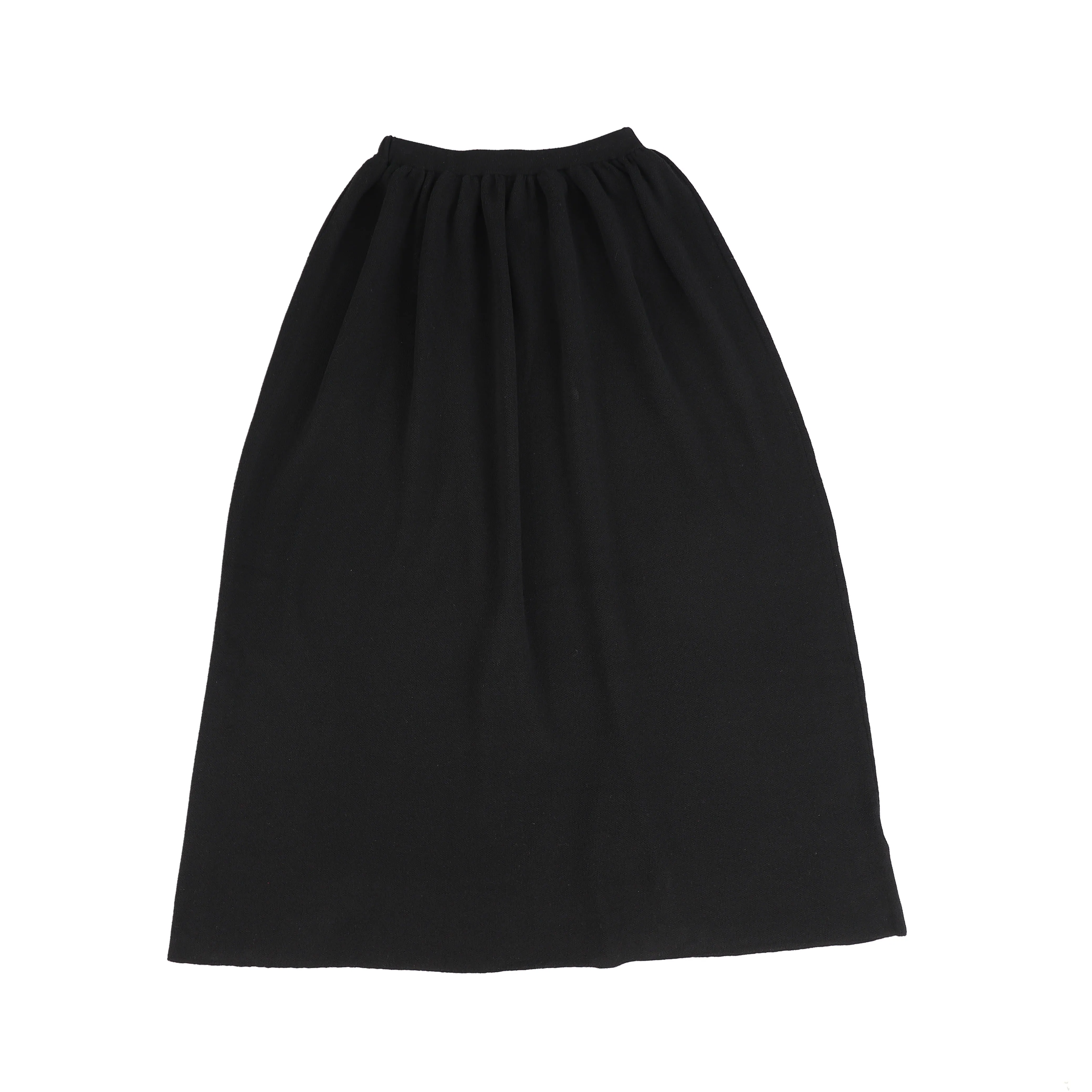 BAMBOO BLACK SOFT KNIT FLAIR SKIRT [Final Sale]