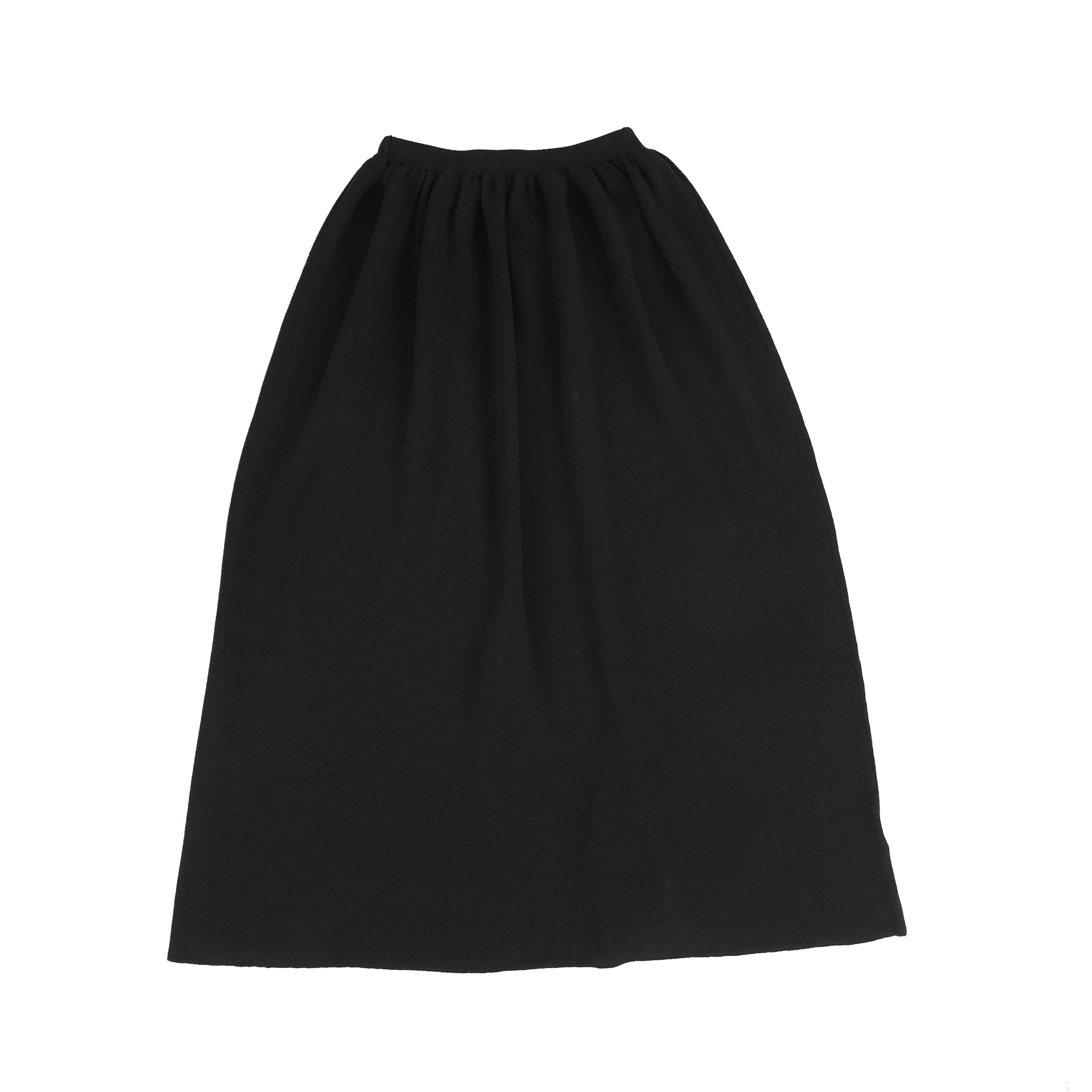 BAMBOO BLACK SOFT KNIT FLAIR SKIRT [Final Sale]