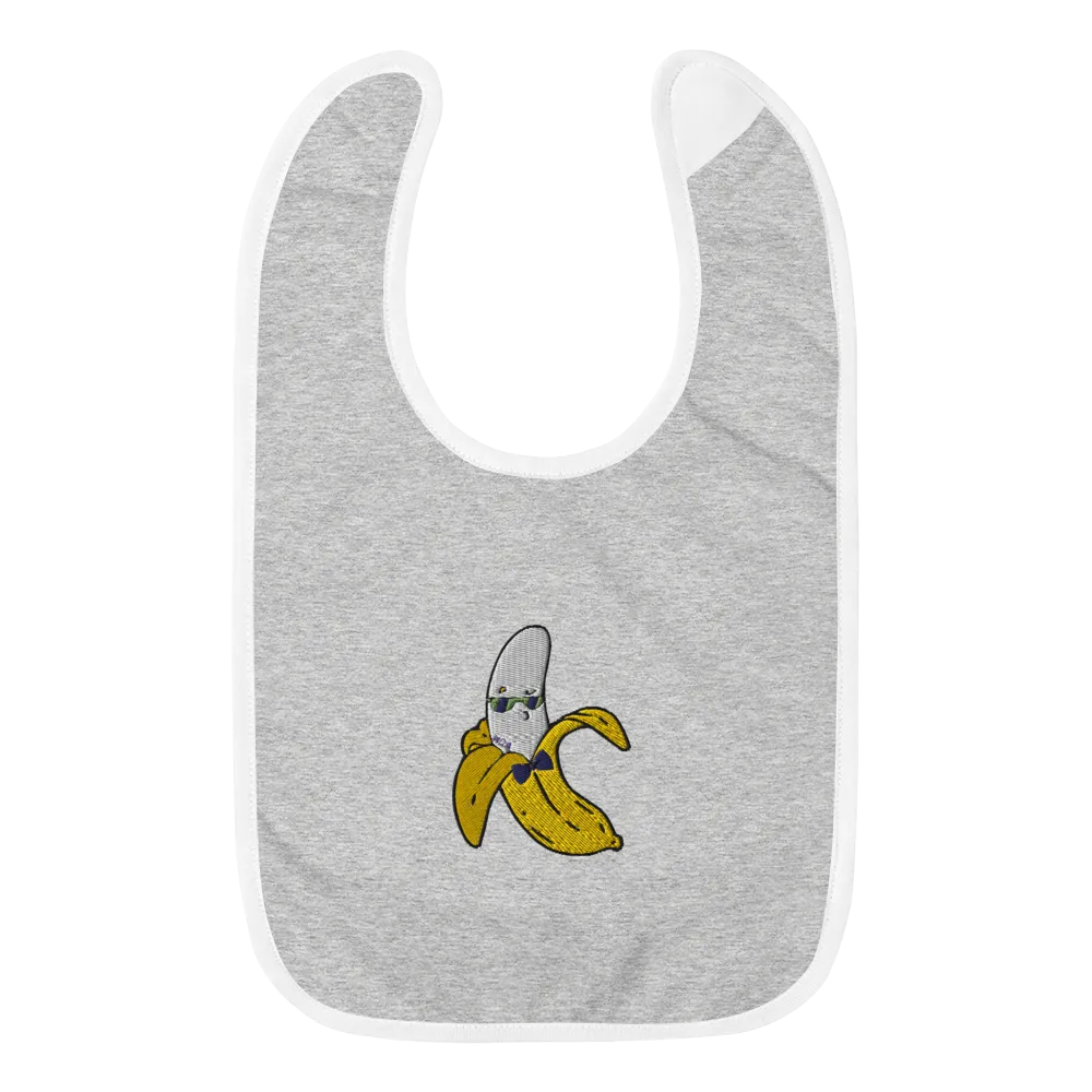 Banana Embroidered Baby Bib