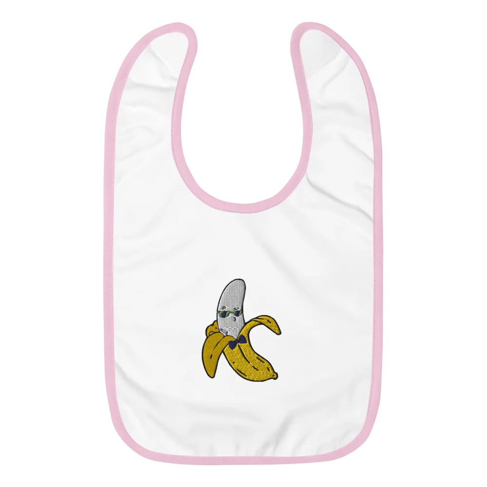 Banana Embroidered Baby Bib
