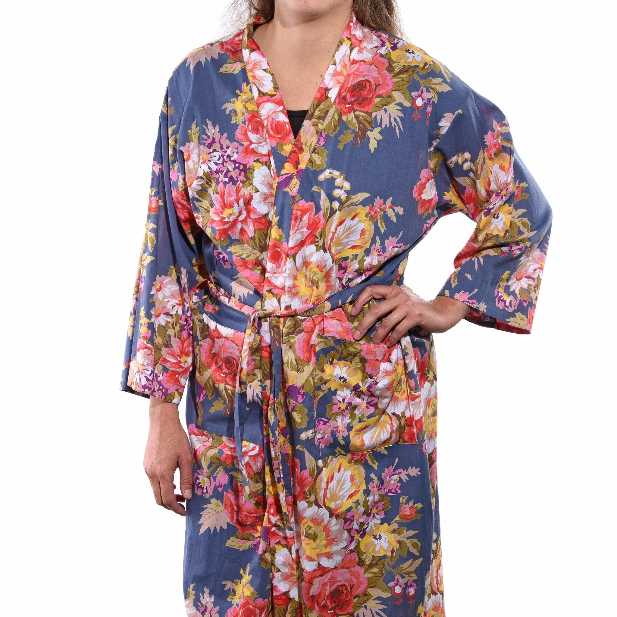 Bath Robe- 100% Cotton - Shanghai Floral