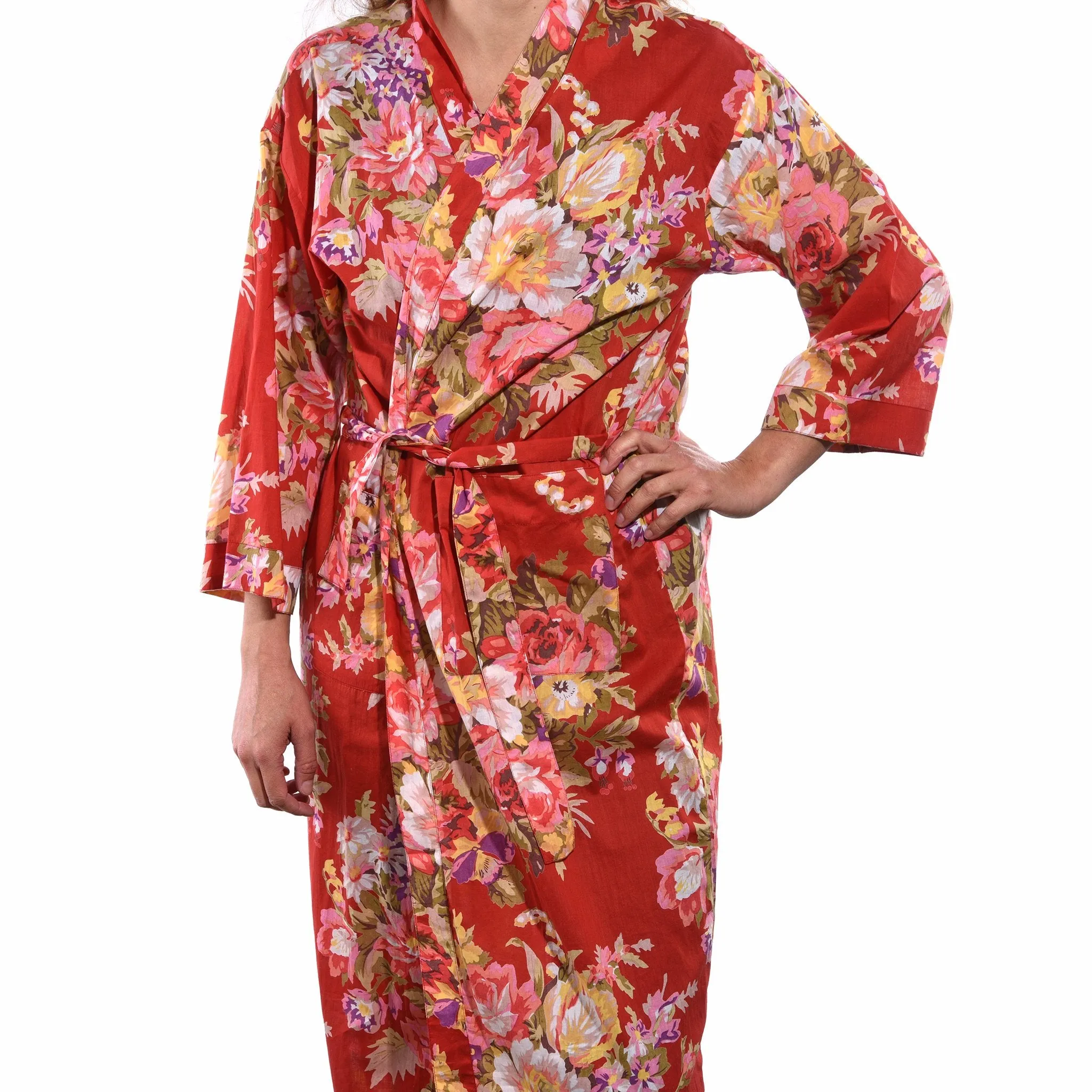Bath Robe- 100% Cotton - Shanghai Floral