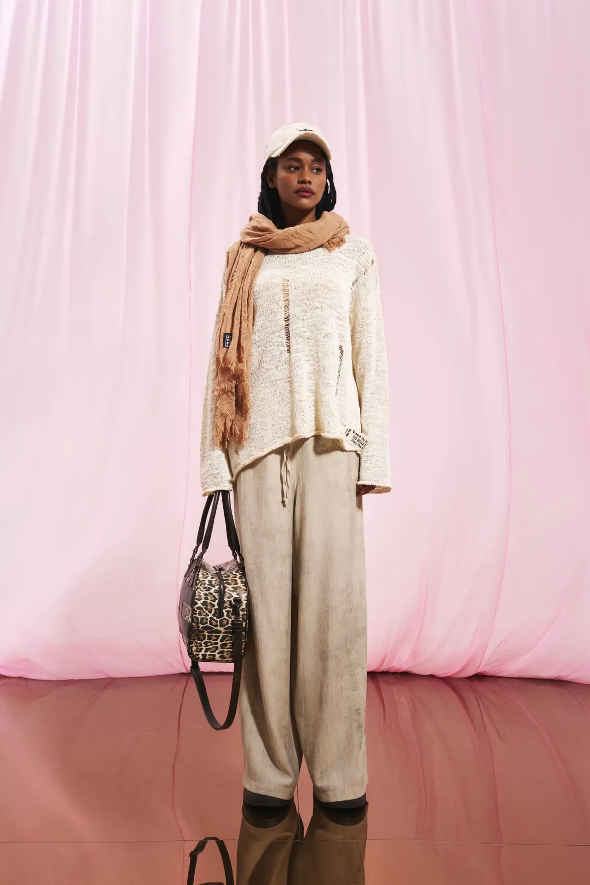 Beige Flowing Trousers 17252