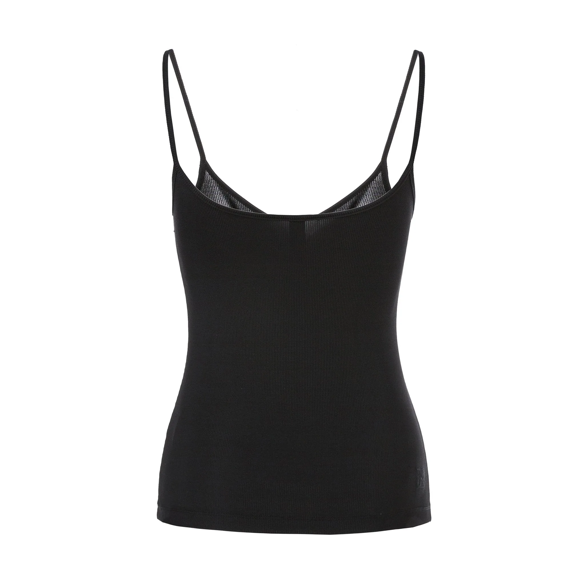 Black Hollowed-Out Knitted Camisole