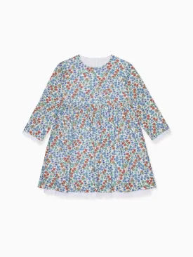 Blue Floral Paulina Girl Dress