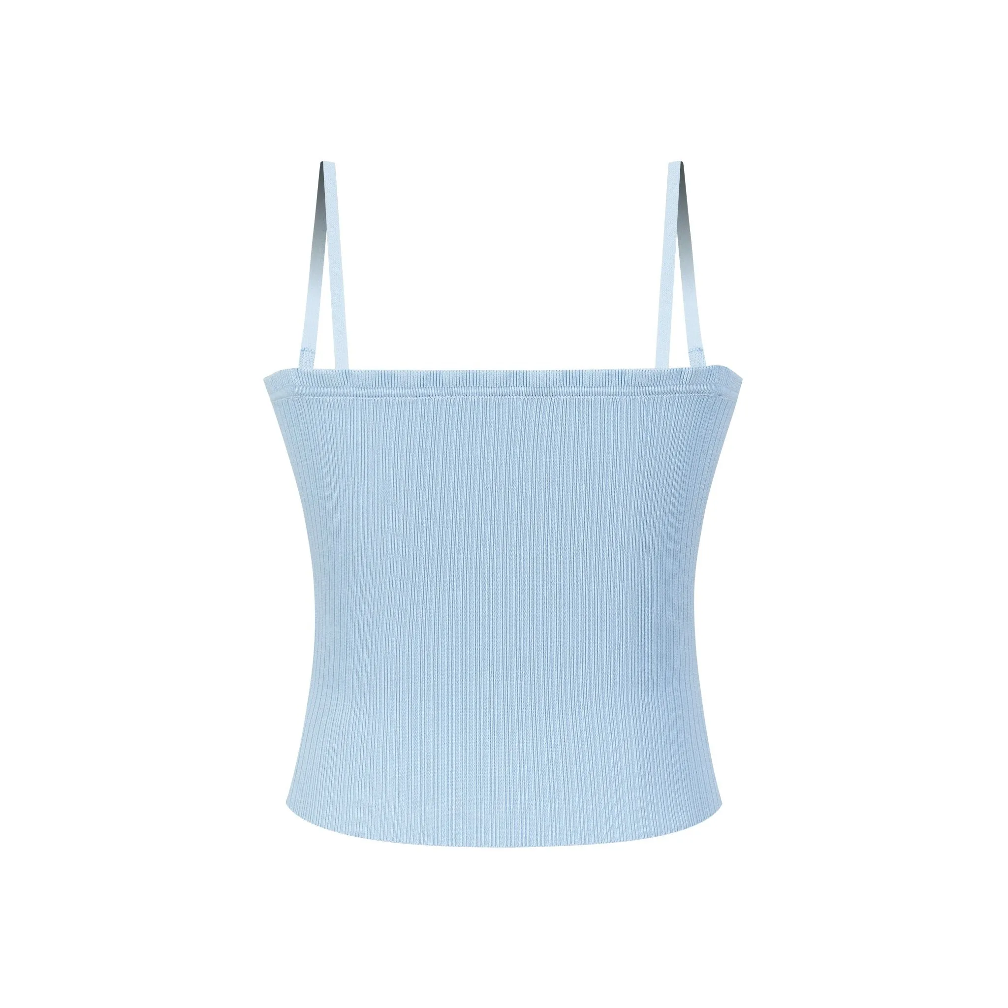 Blue Pitted Stripe Rhinestone Ribbon Woolen Suspenders