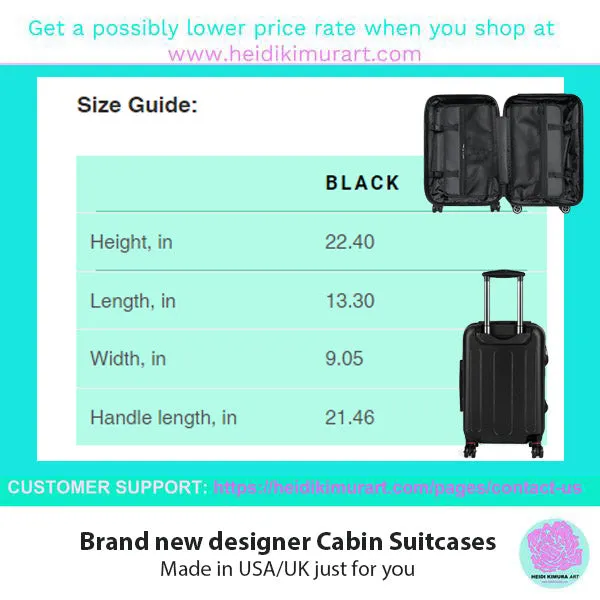 Blue Purple Camo Print Cabin Suitcase, Carry On Luggage With 2 Inner Pockets & Built in TSA-approved Lock With 360° Swivel