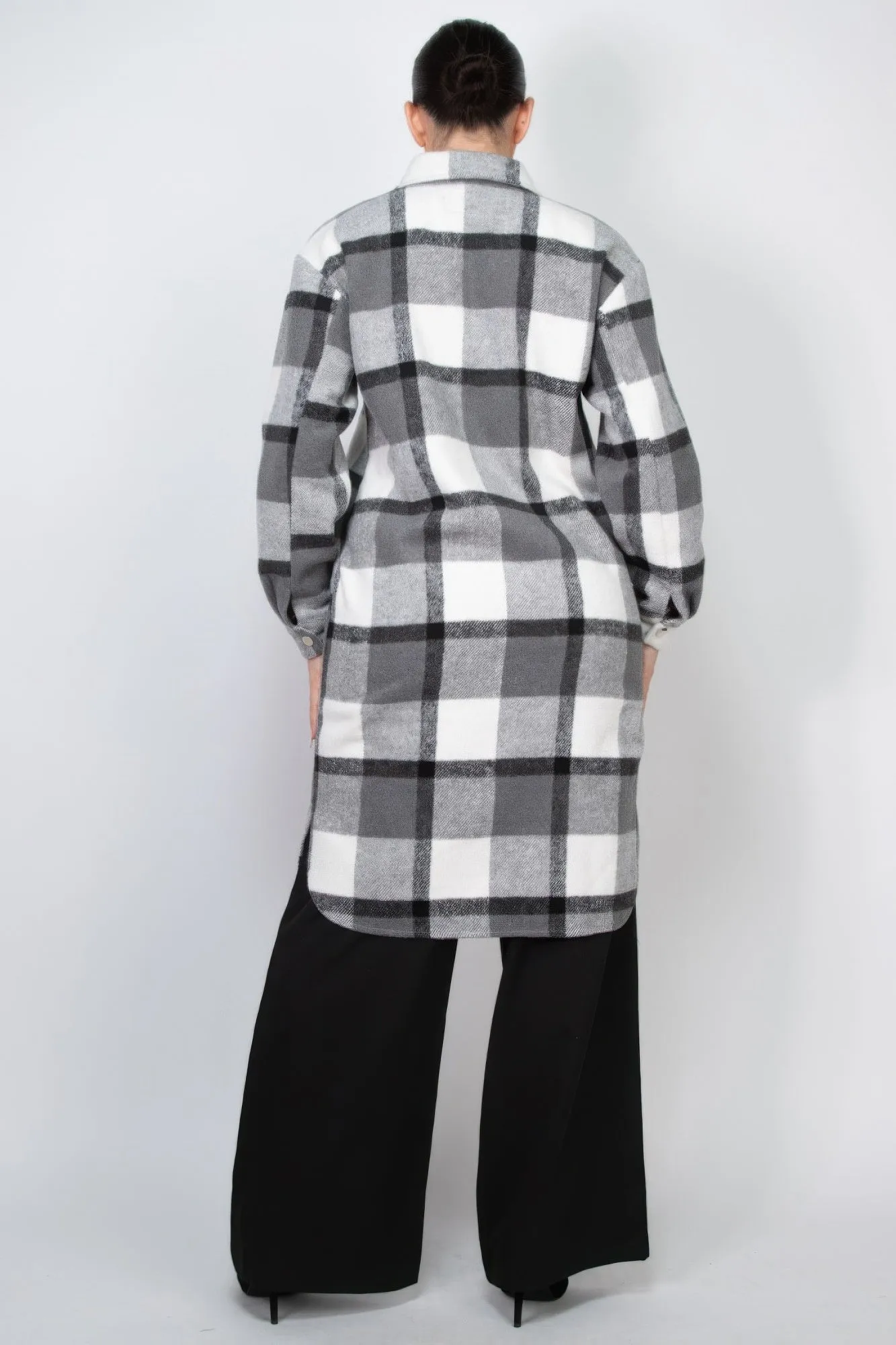 Blue Zone Planet |  Plaid Buttoned Shacket Coat