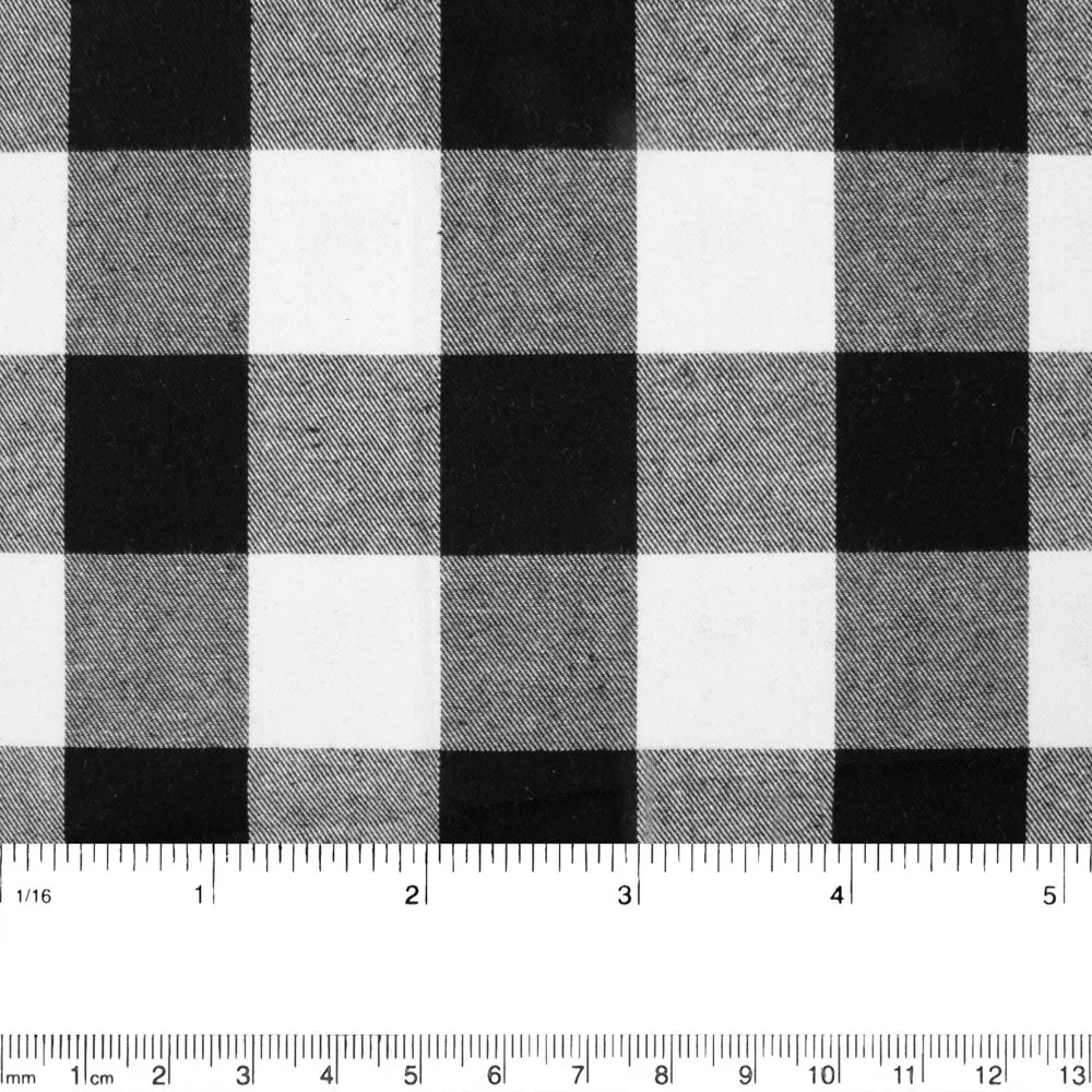BUFFALO PLAID Brushed Shirting - Large 1 1/2" - White