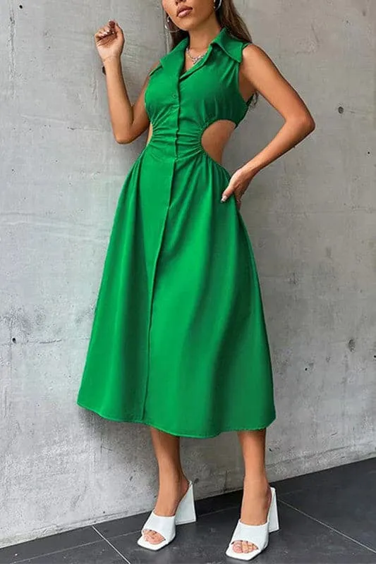 BY252 Sleeveless Fit and Flare Dress