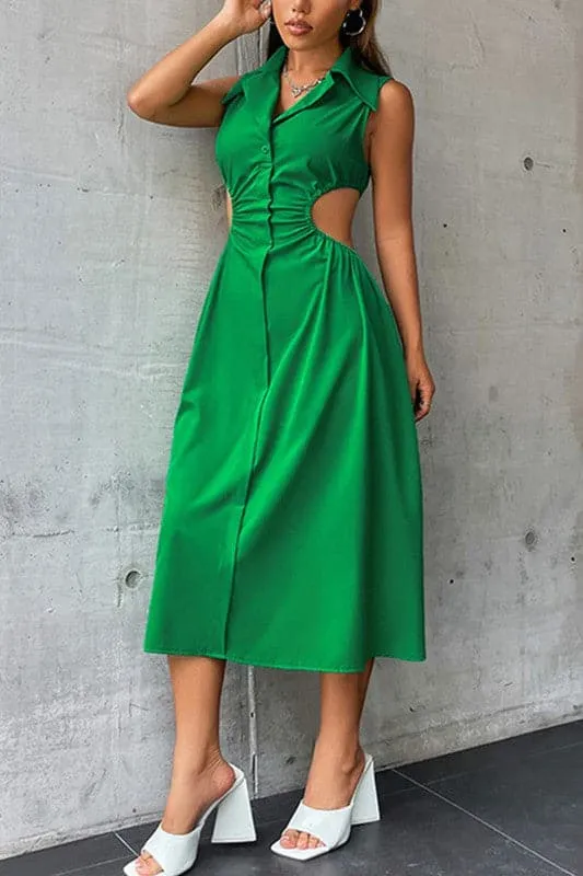 BY252 Sleeveless Fit and Flare Dress