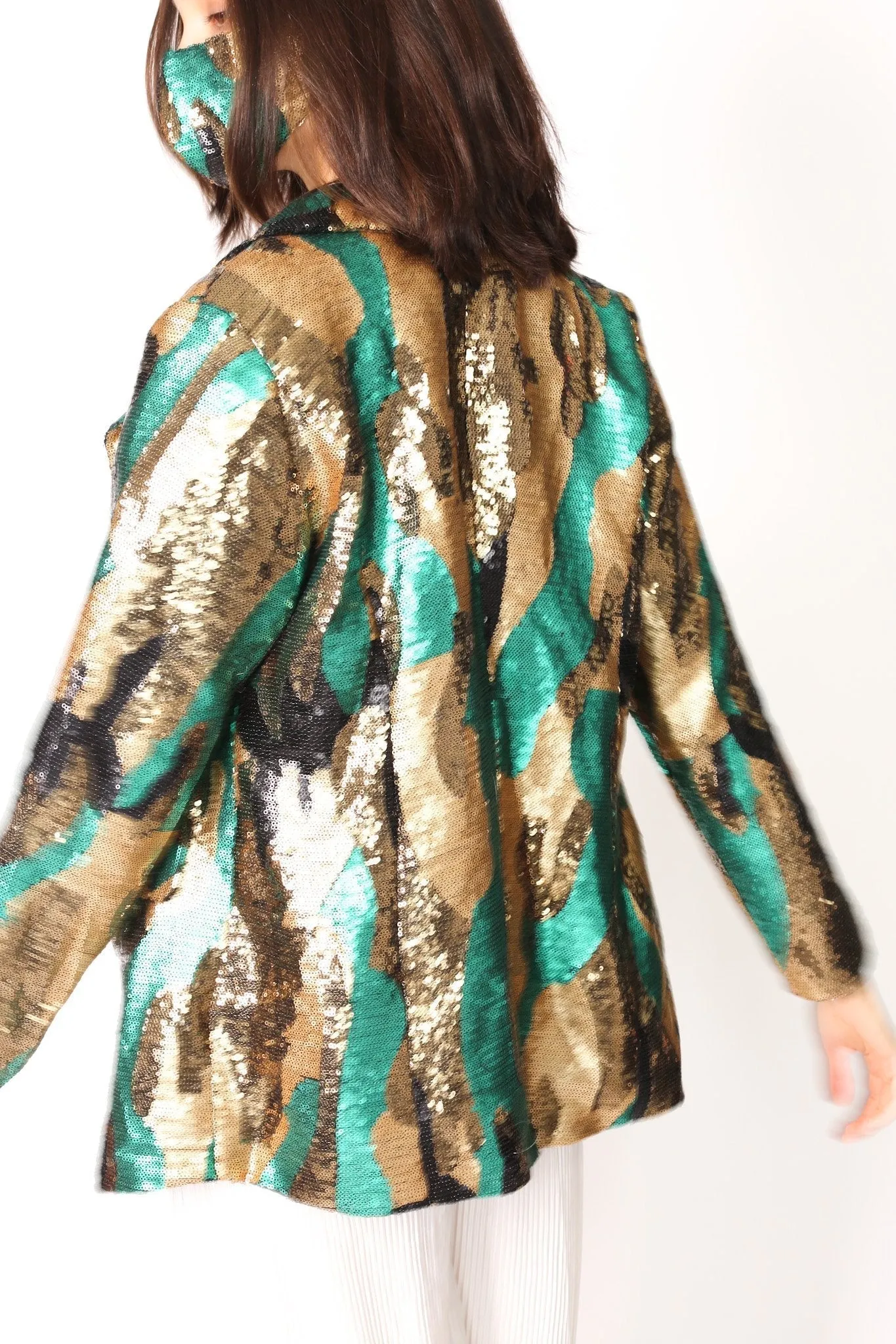 CAMOUFLAGE SEQUIN JACKET BLAZER DUMA