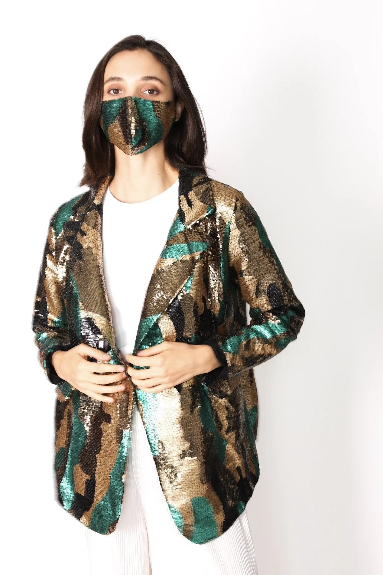 CAMOUFLAGE SEQUIN JACKET BLAZER DUMA