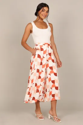 Cassandra High Waisted Pants - White Print