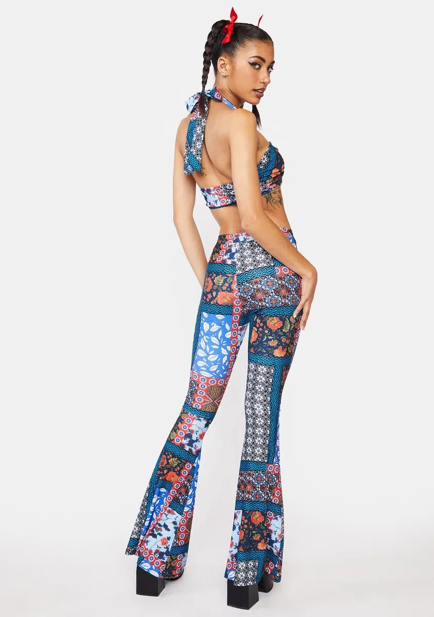 Cheers To That Patchwork Pants Set