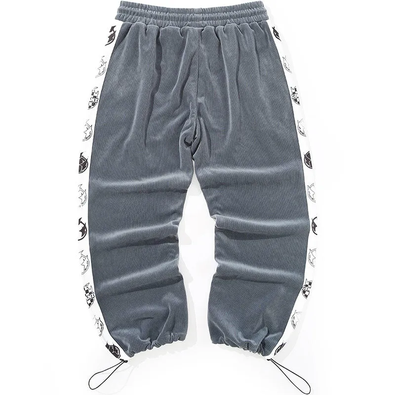 Color Block Logo Label Casual Pants