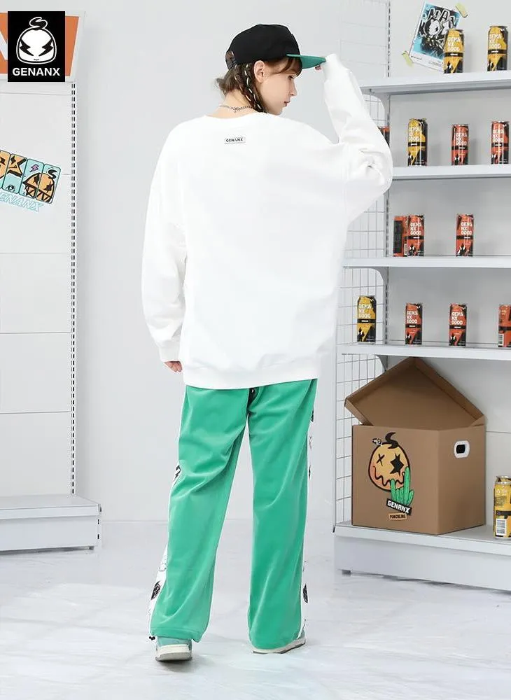 Color Block Logo Label Casual Pants