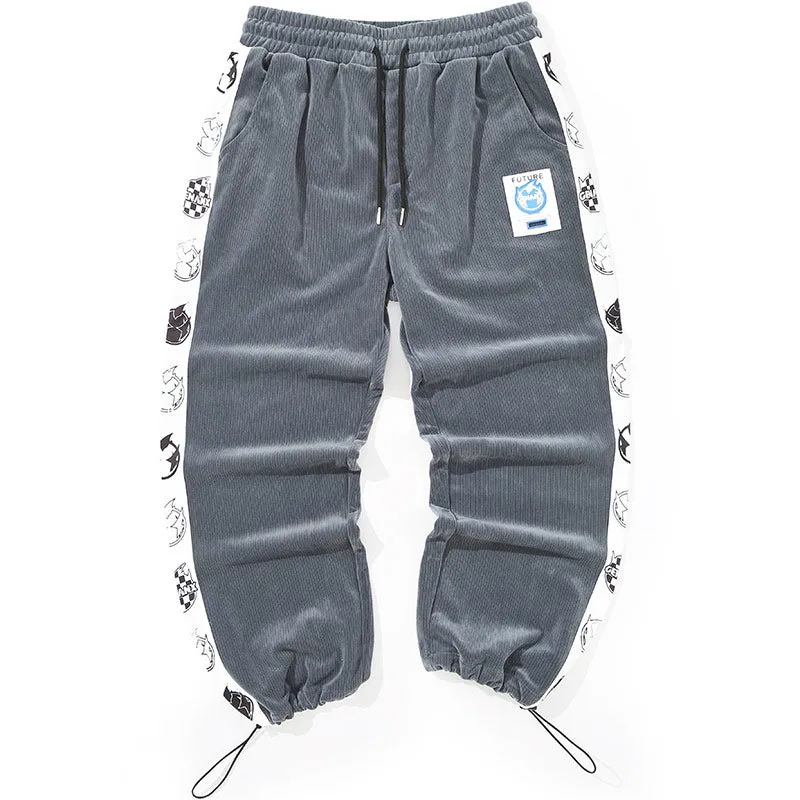 Color Block Logo Label Casual Pants