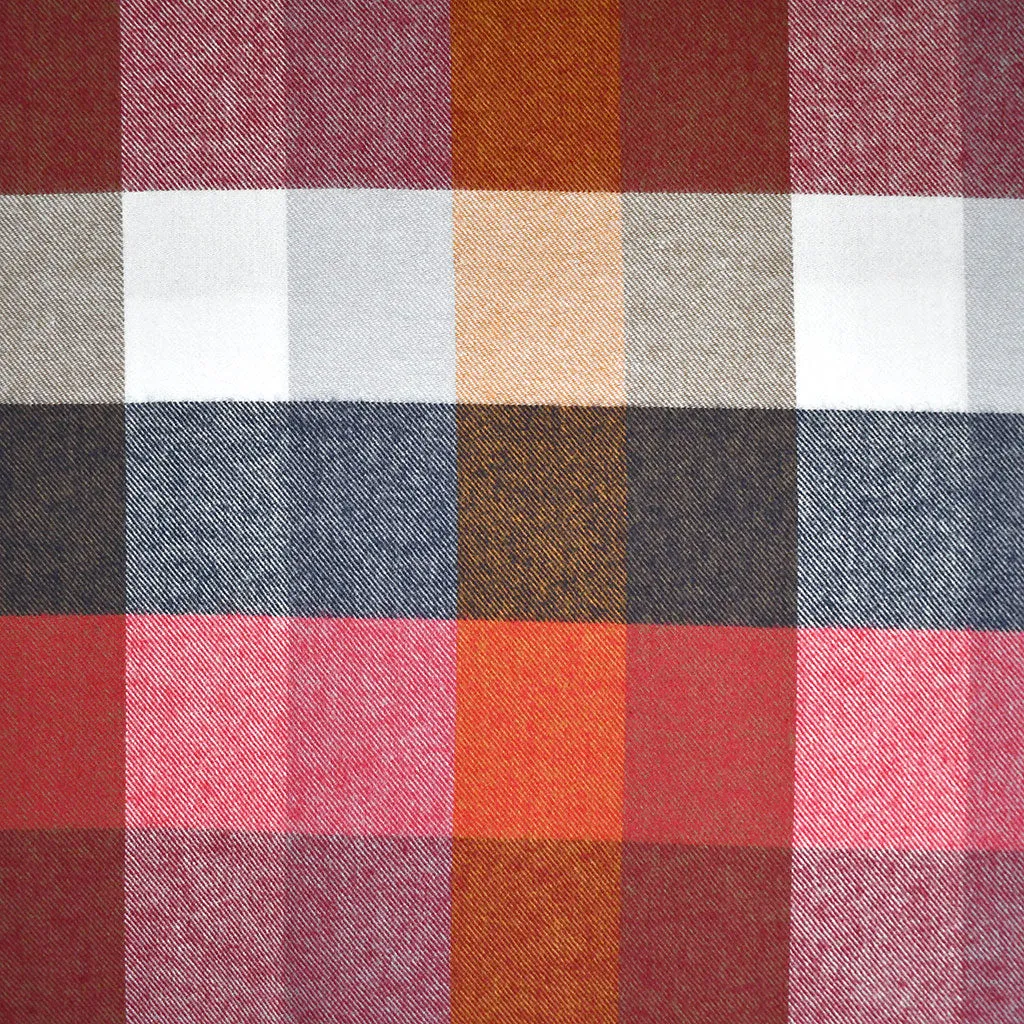 Colorful Box Plaid Cotton Flannel Shirting Reds