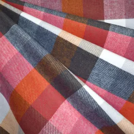 Colorful Box Plaid Cotton Flannel Shirting Reds