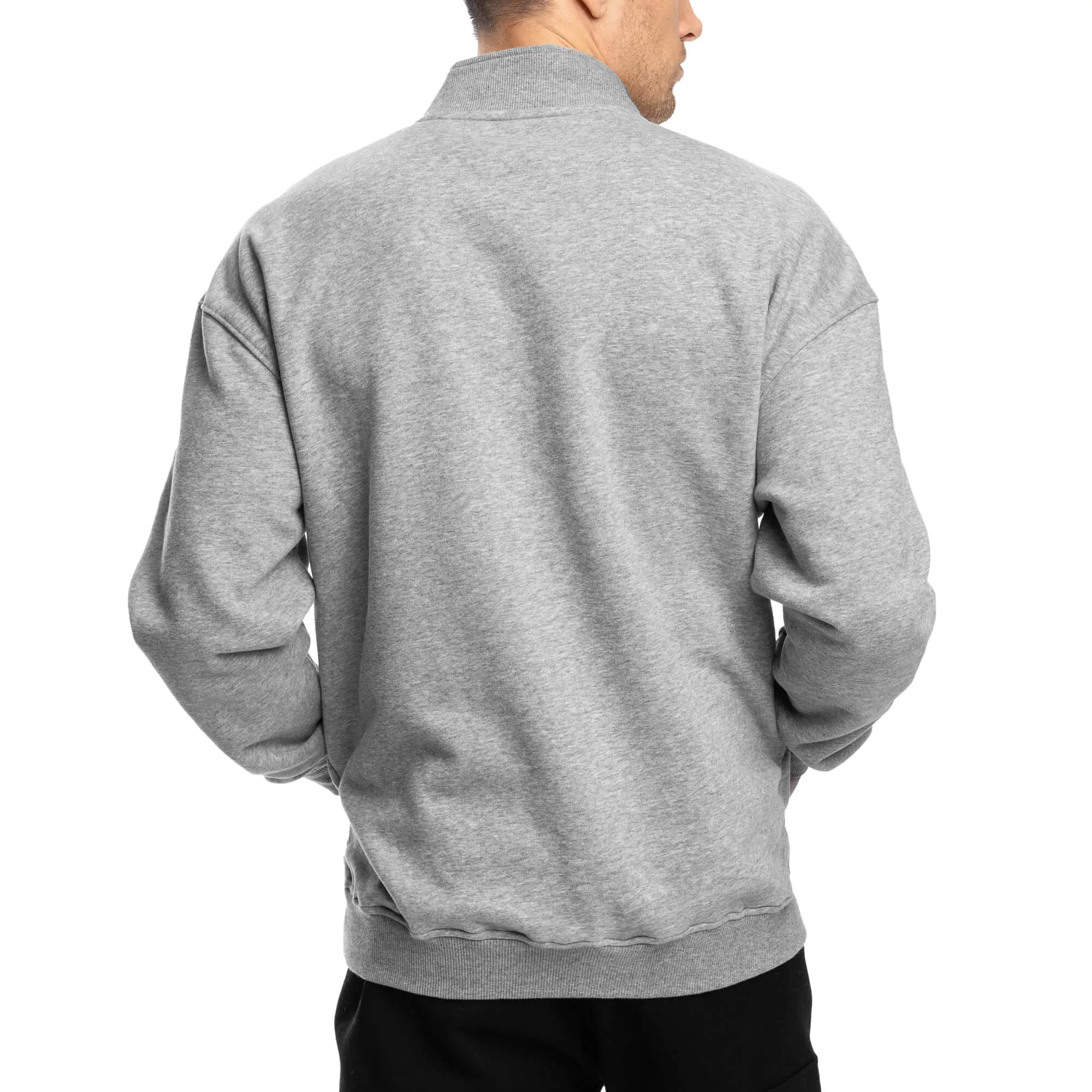 Comfy Crew Half Zip - Light Grey Marl