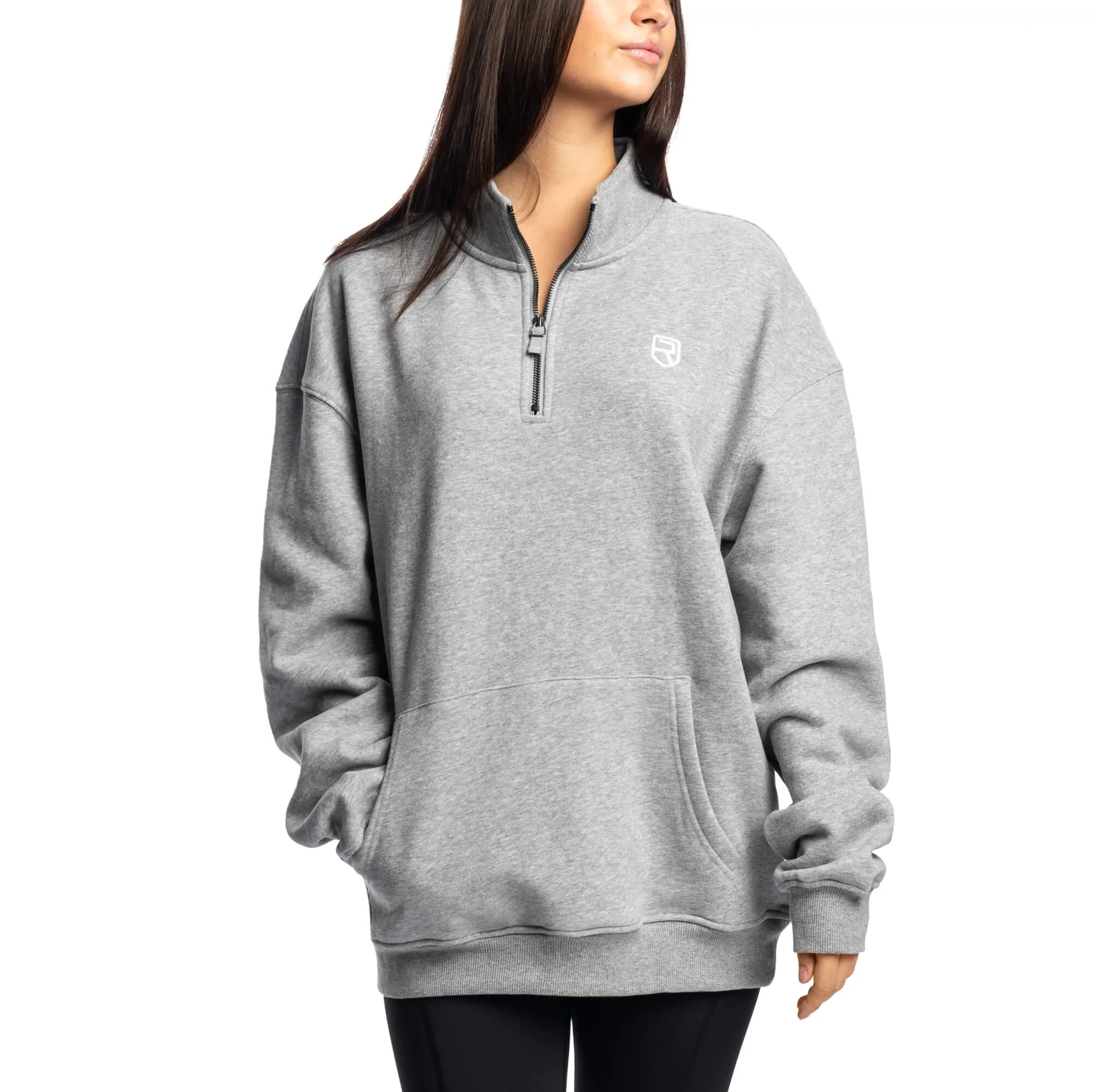 Comfy Crew Half Zip - Light Grey Marl
