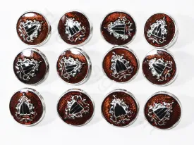 Dark Orange Crest Coat Buttons