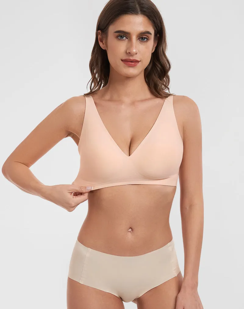 Deep V-Neck Seamless Bra