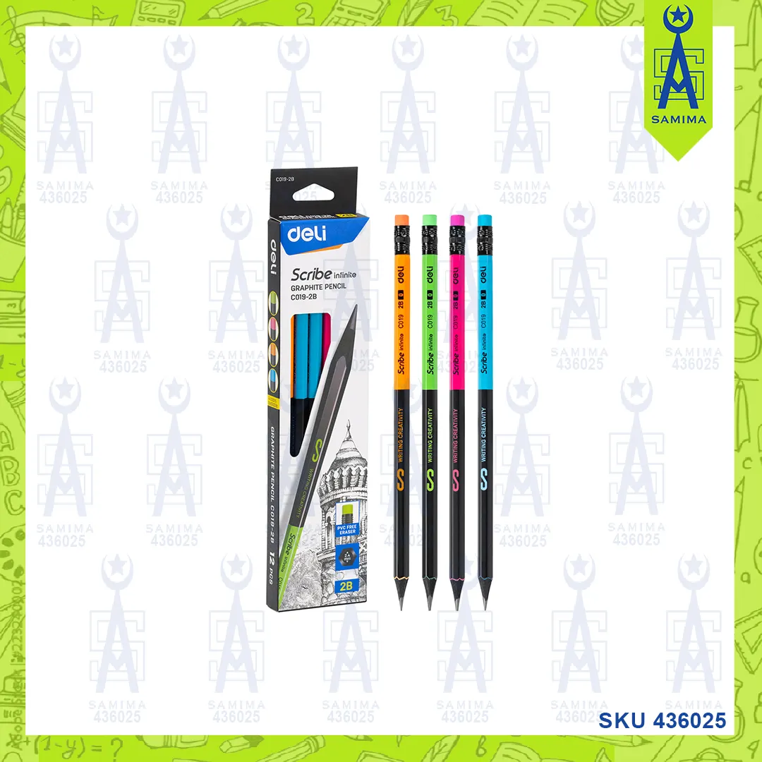 DELI C019-2B SCRIBE INFINITE GRAPHITE PENCIL 12PCS