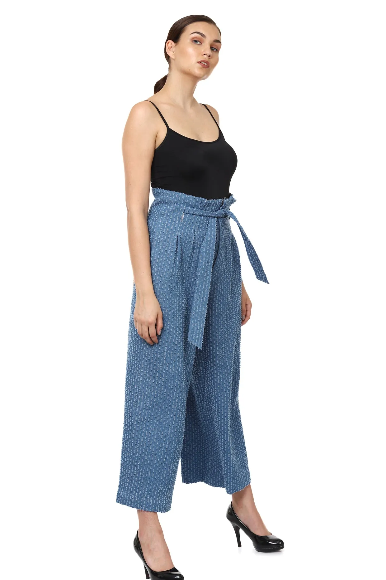 Denim Textured Pants