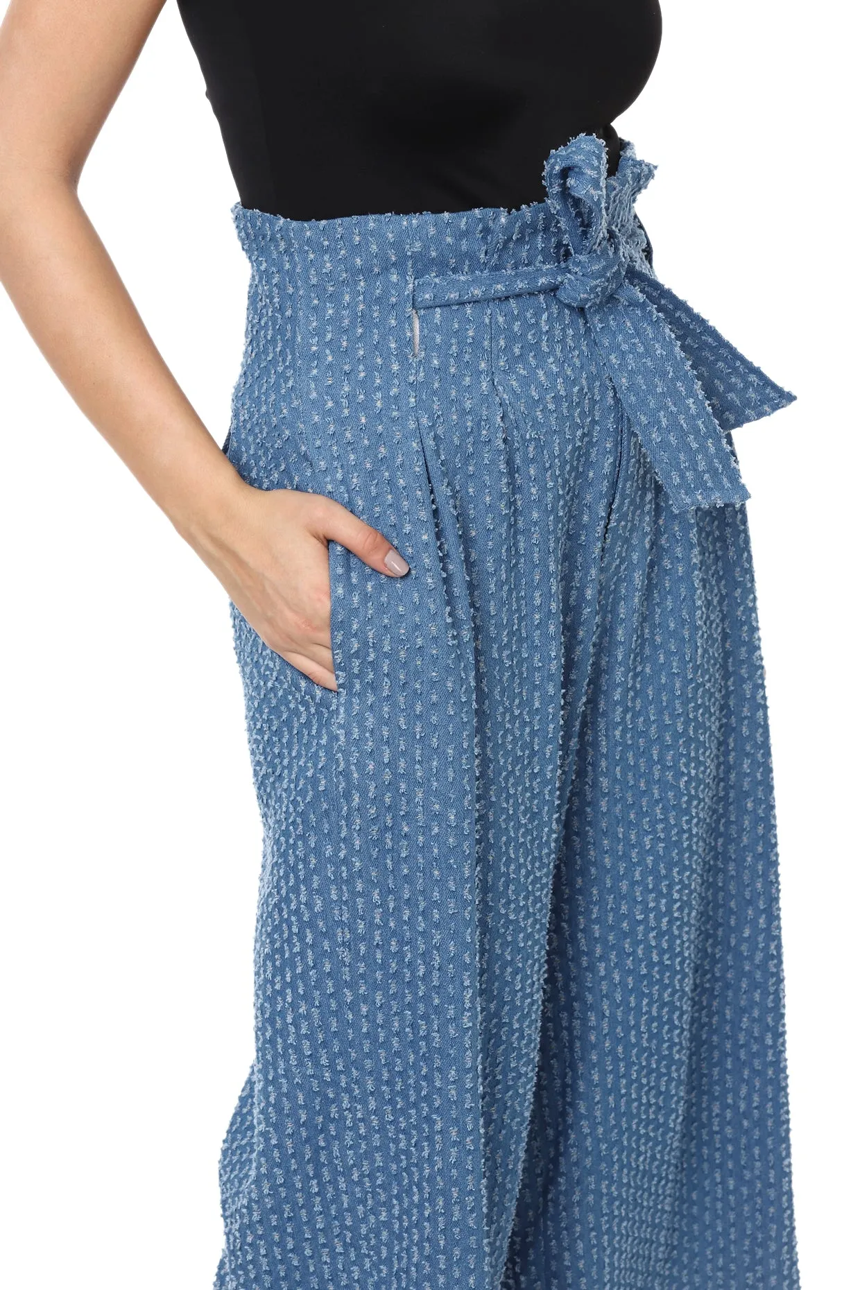 Denim Textured Pants