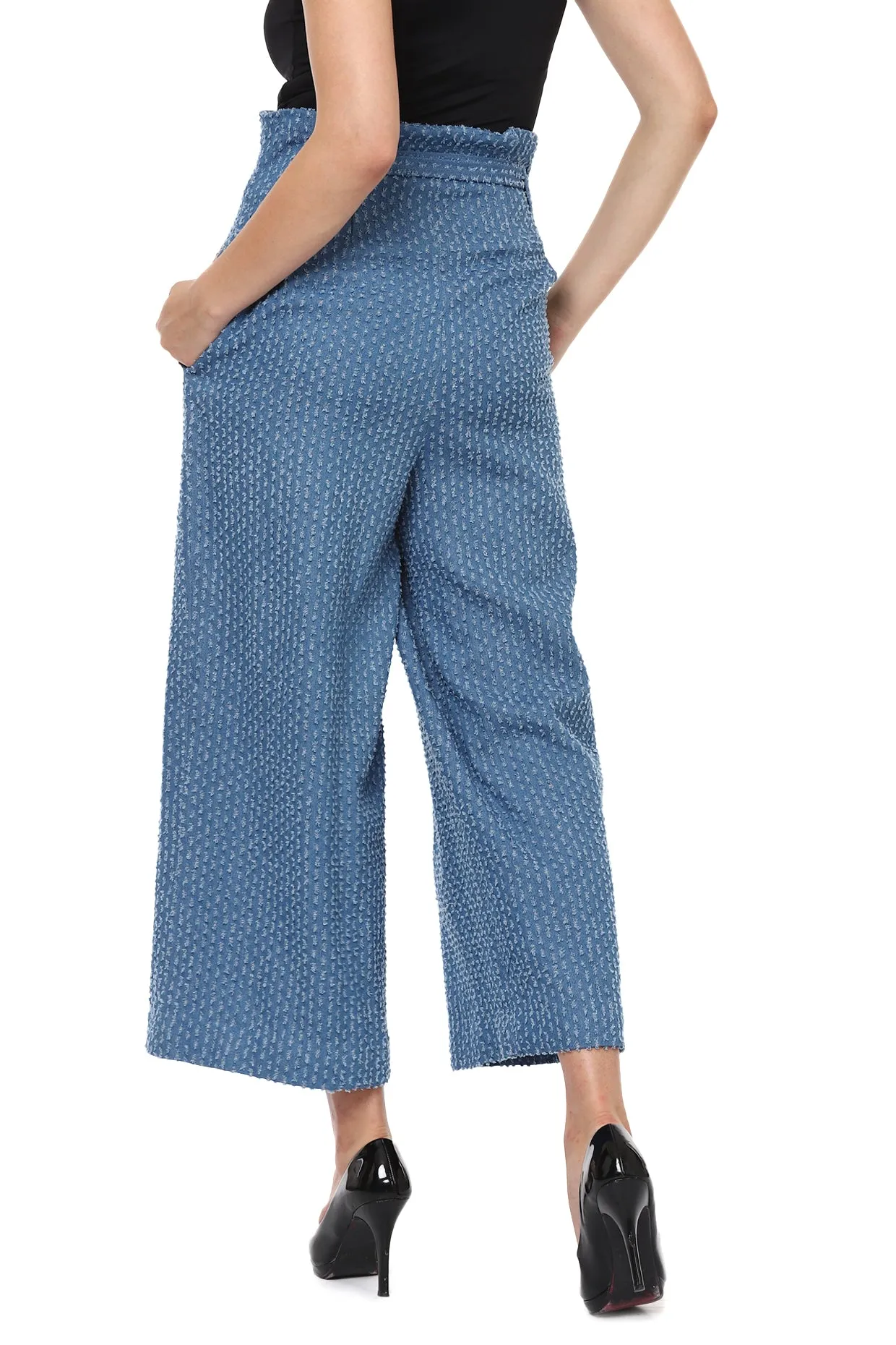 Denim Textured Pants