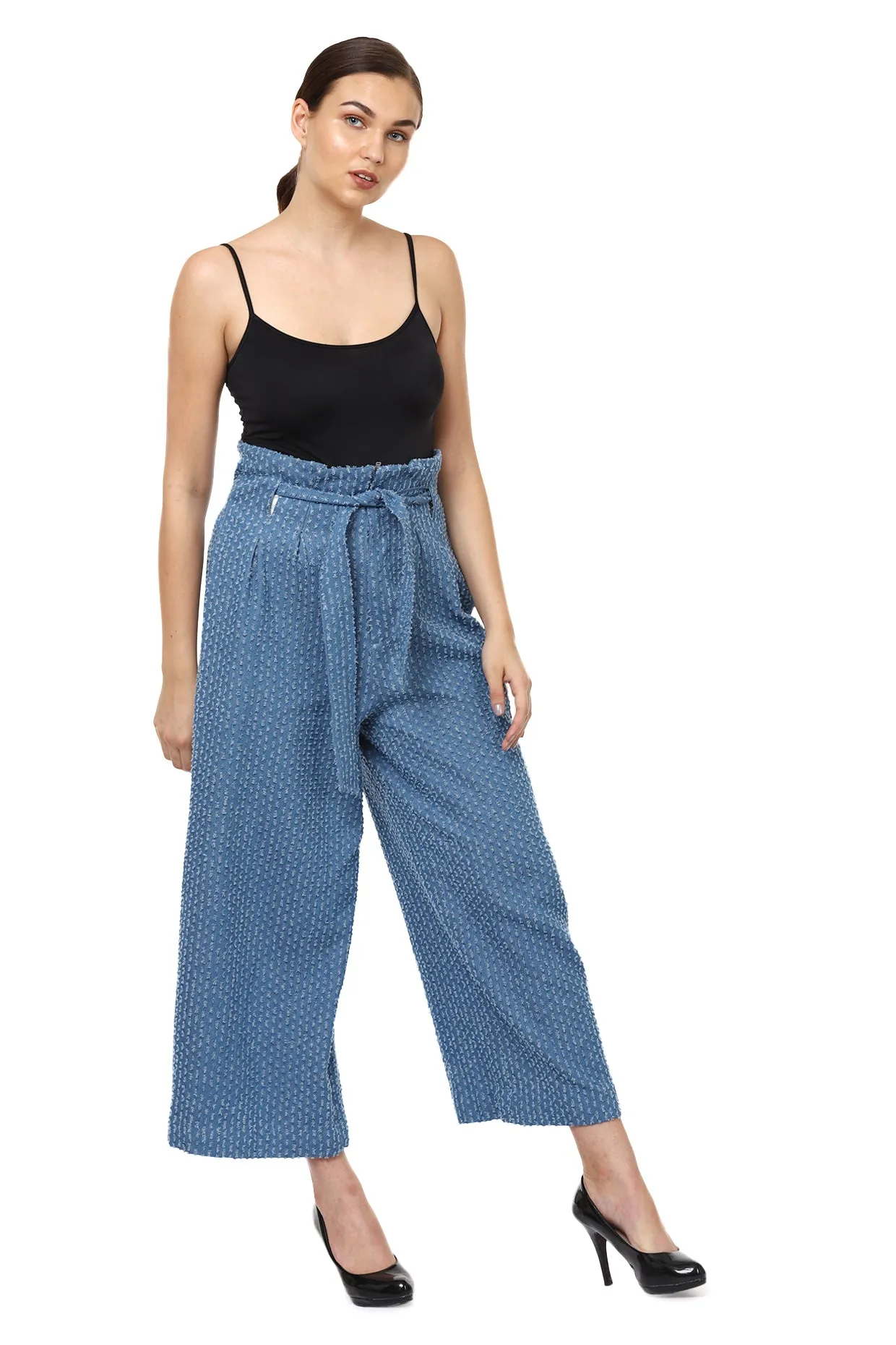 Denim Textured Pants