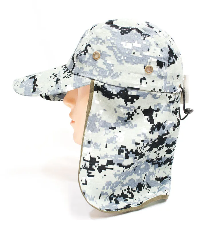 Digital Camouflage Caps with Flap Neck Cover