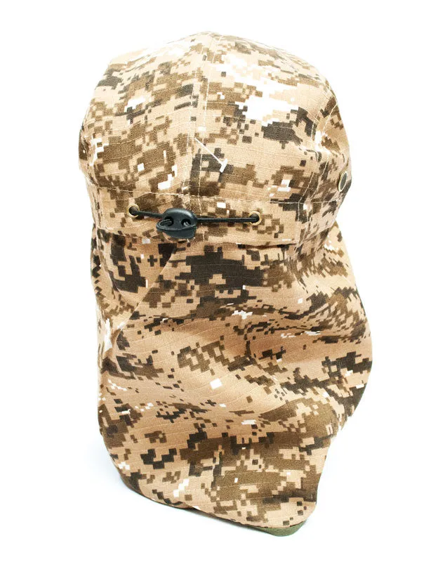 Digital Camouflage Caps with Flap Neck Cover