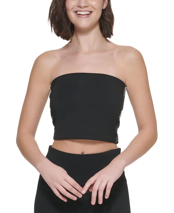 DKNY Women's Logo Tape Tube Top Black Size Medium